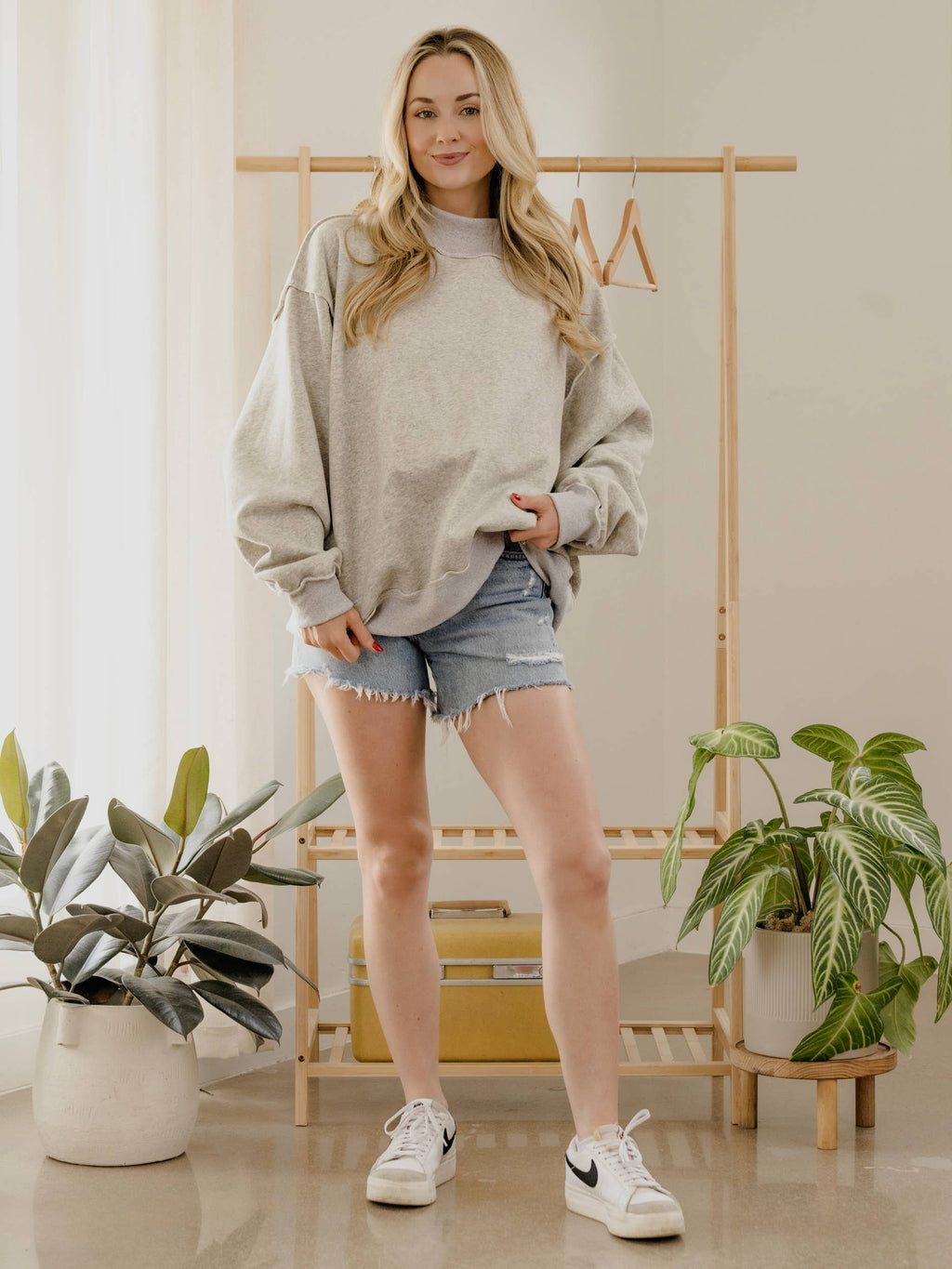 OU Sooners Tall Boy Gray Reversible Mock Neck Sweatshirt