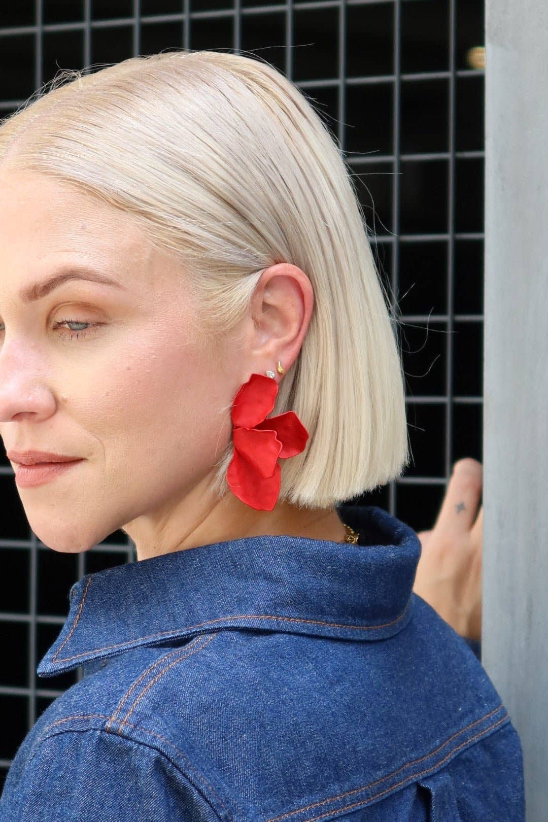 Eden Statement Earrings - Red