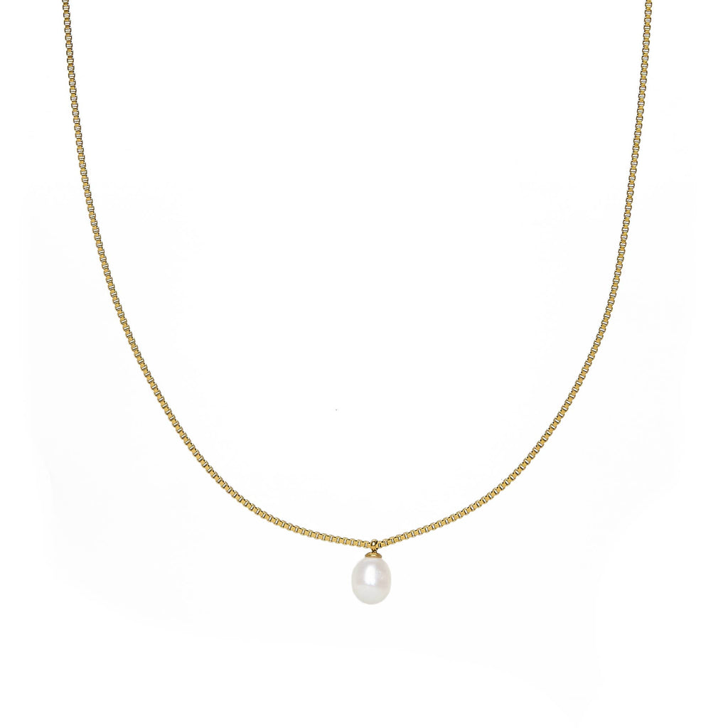 Box Chain Pearl Necklace