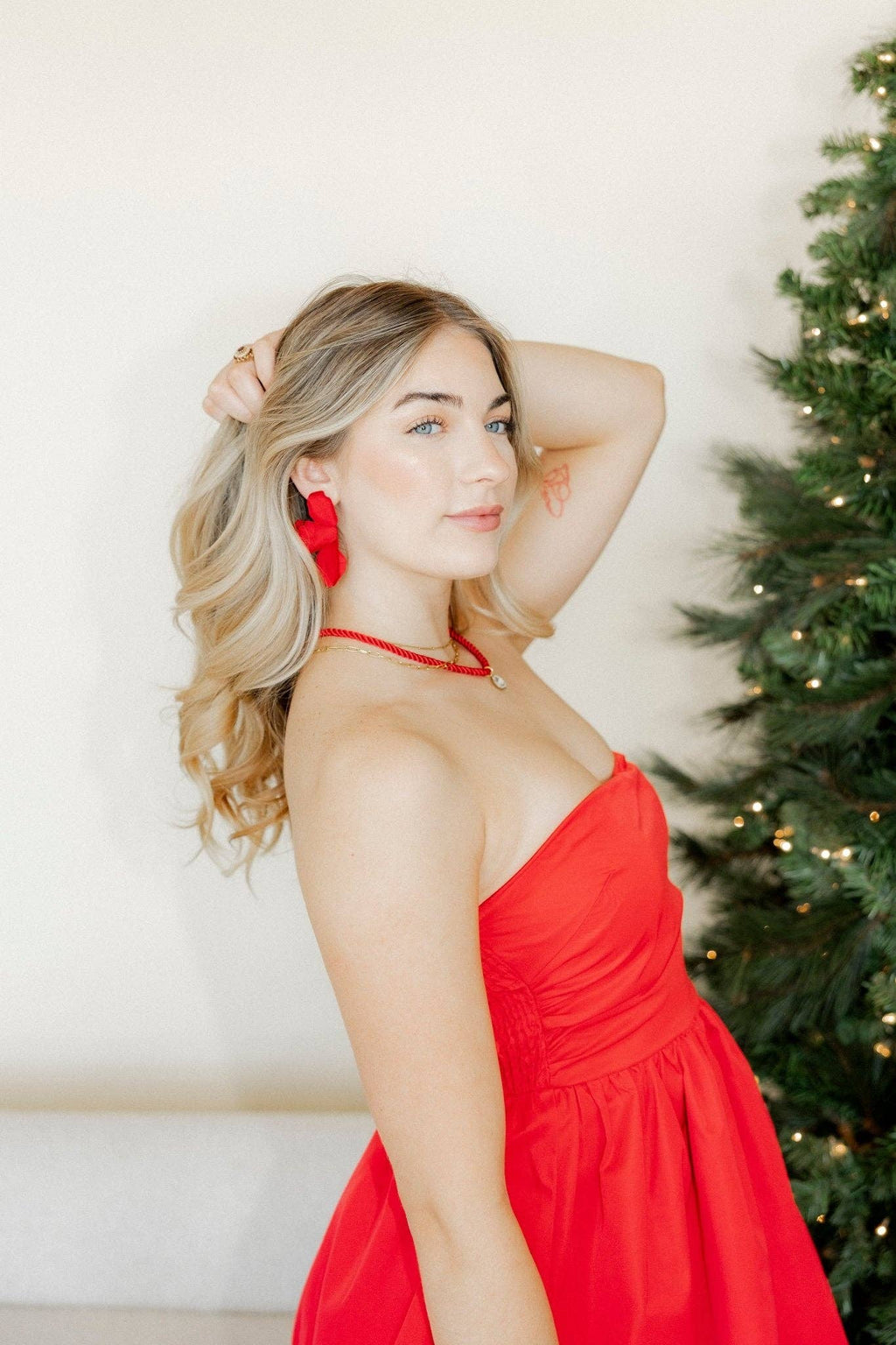 Eden Statement Earrings - Red