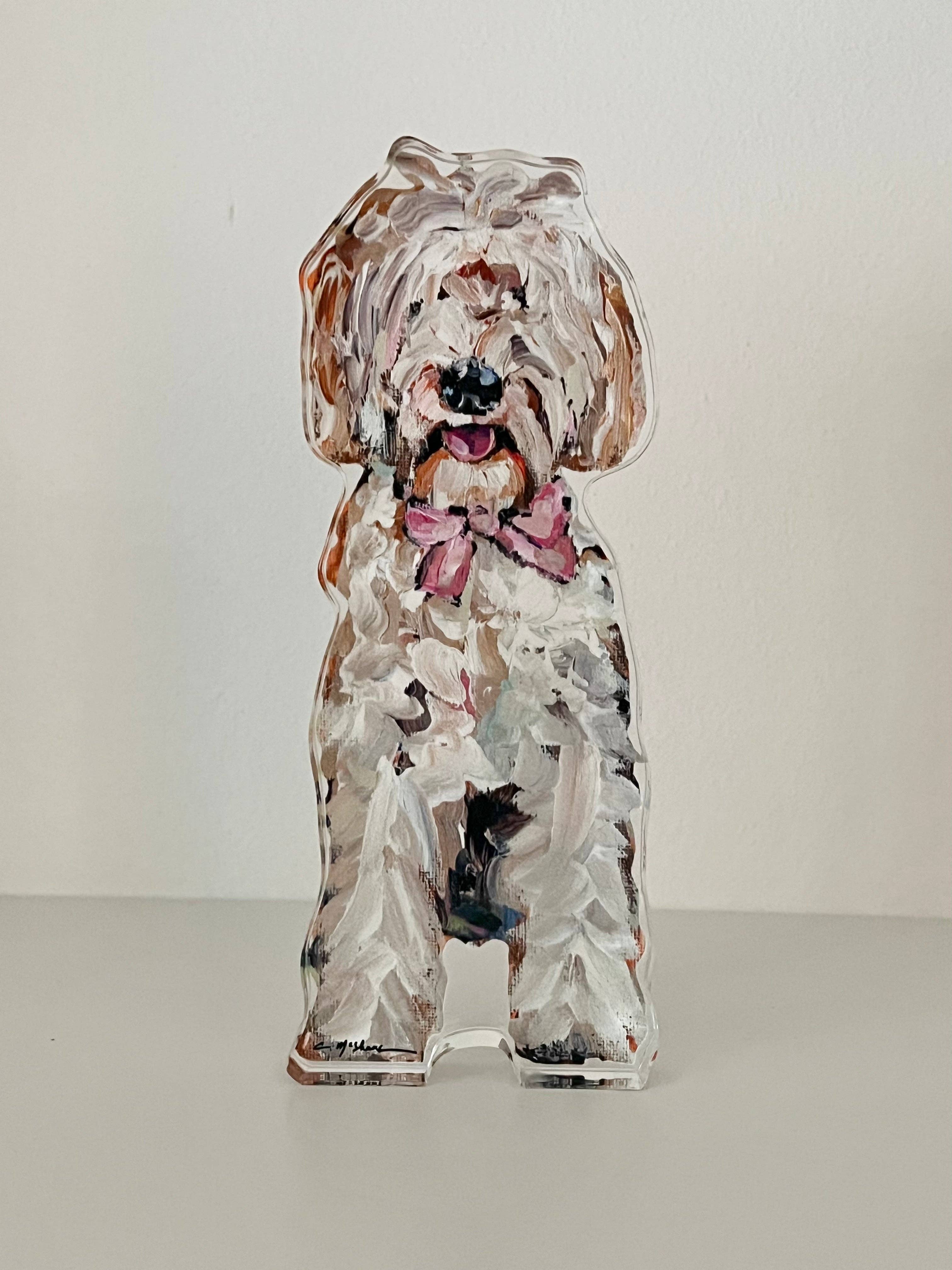 Doodle Pink Bow Acrylic Shelfie