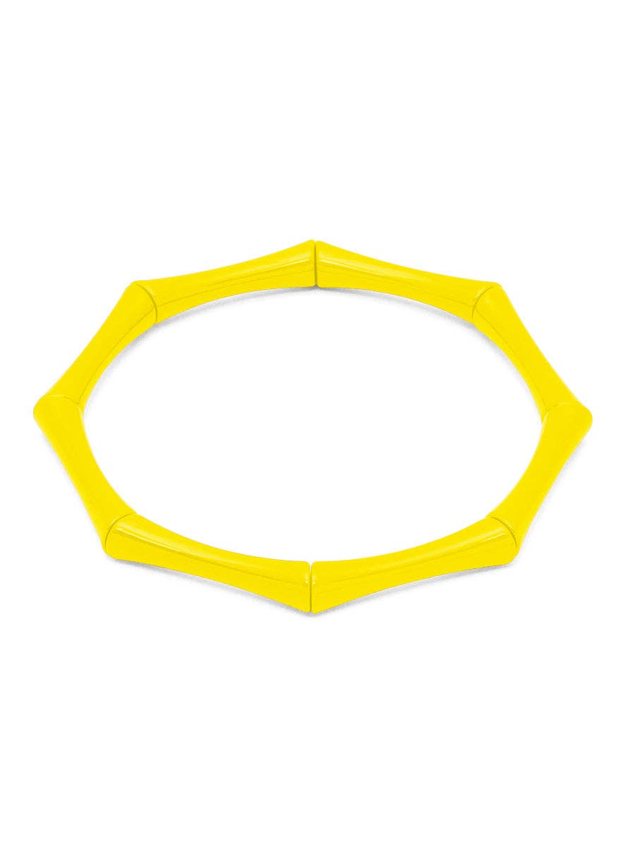 Enamel Bamboo Stretch Bracelet / Yellow