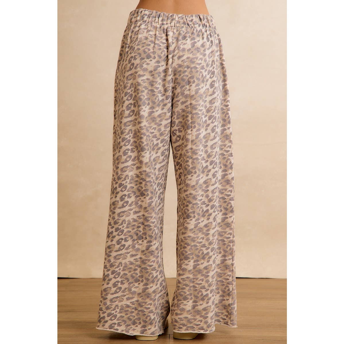 LEOPARD PRINT FULL LENGTH WIDE LEG LOUNGE PANT