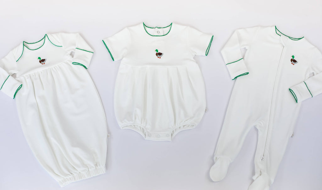 Pip Embroidered Zip Sleep Romper | Mallards