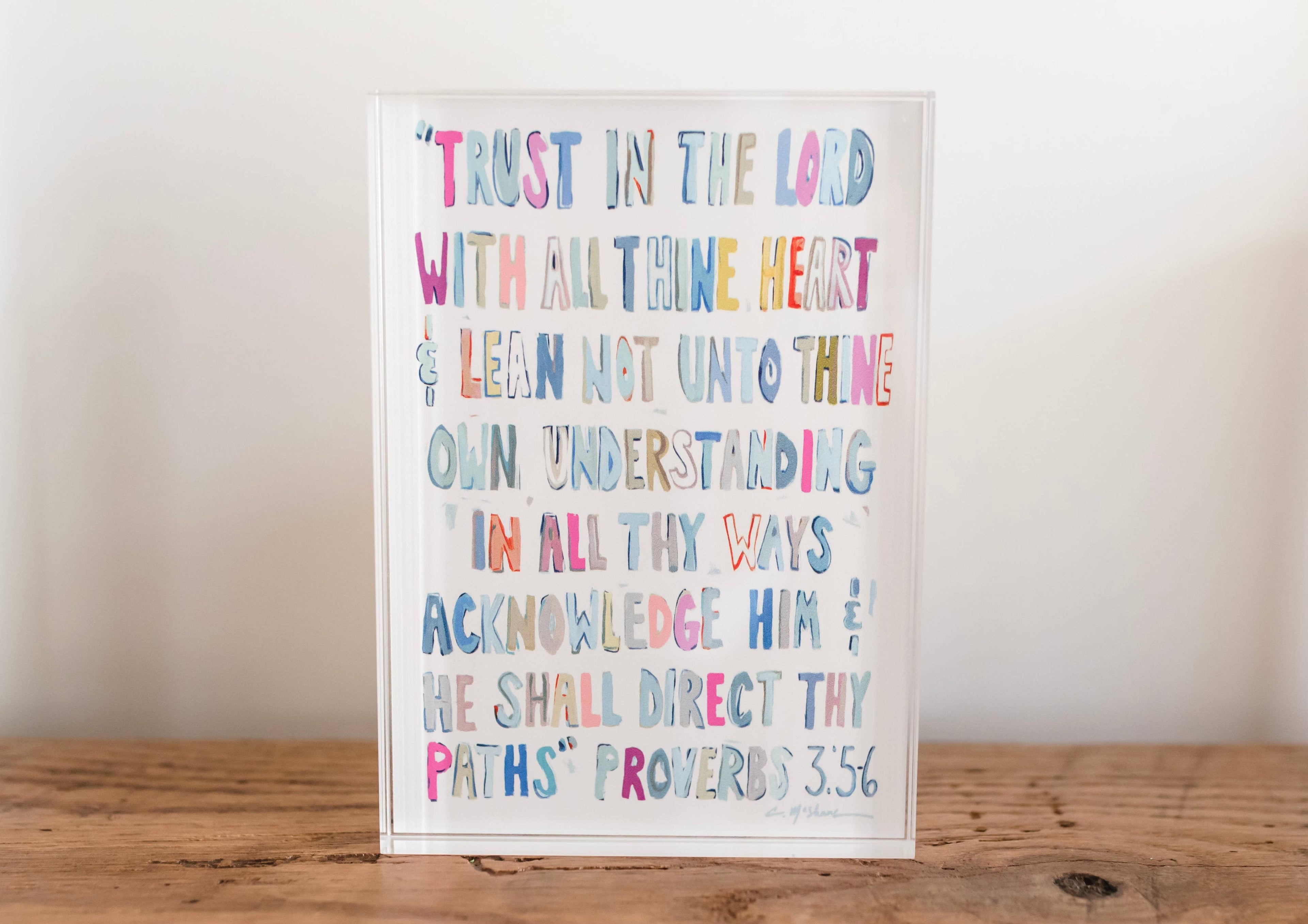 Proverbs 3: 5-6 Acrylic Shelfie