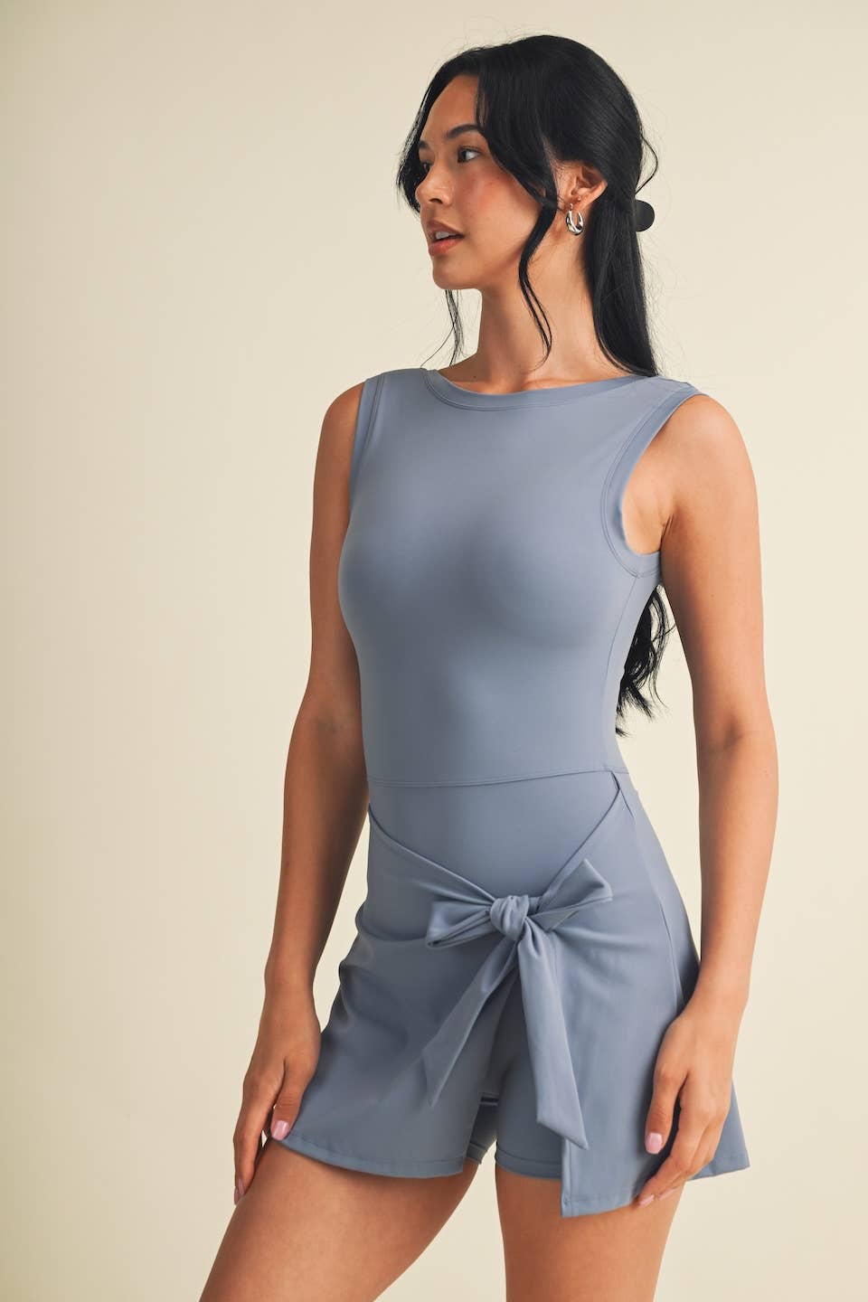 Sleeveless Wrap Tie Front Dress | Dark Cherry