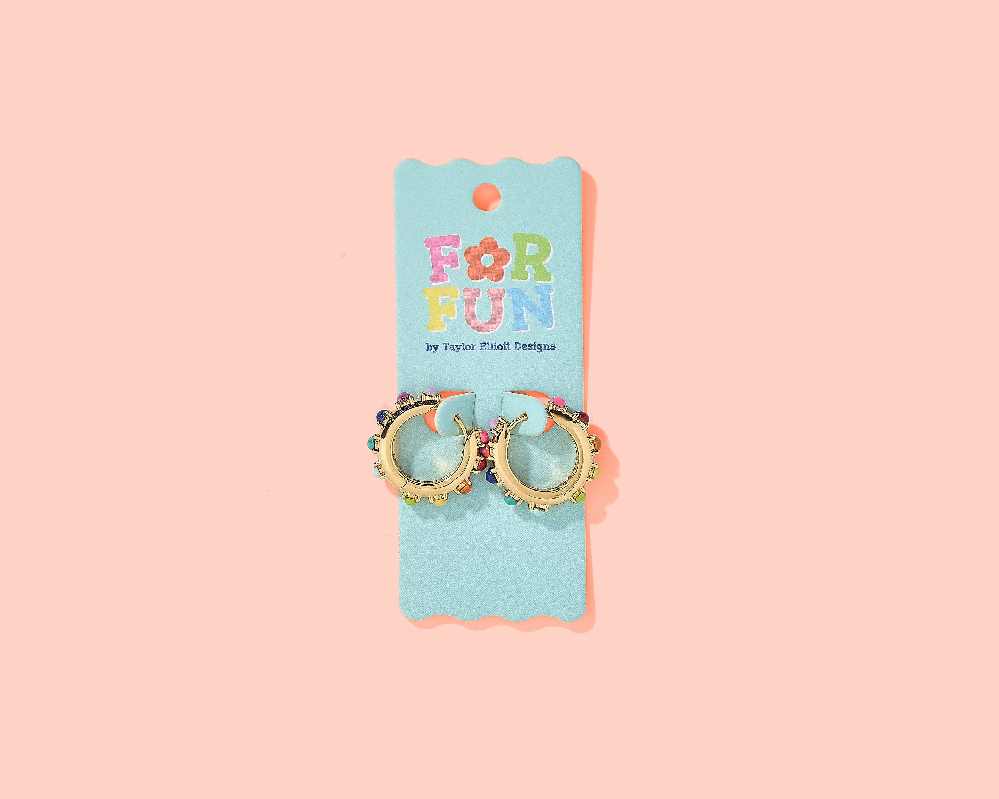 FOR FUN - Huggie Earrings - Colorful Beads - Miley