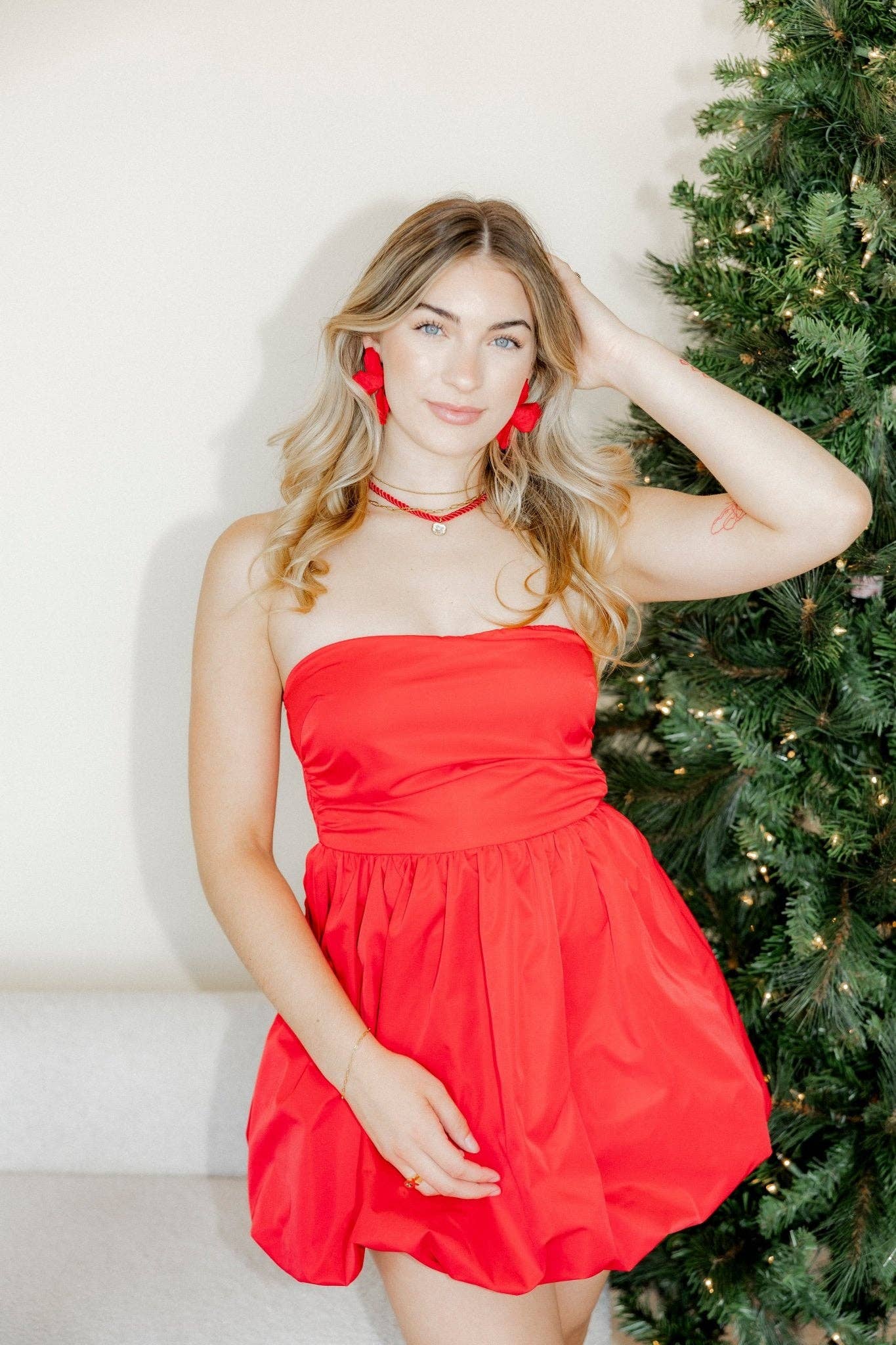 Eden Statement Earrings - Red