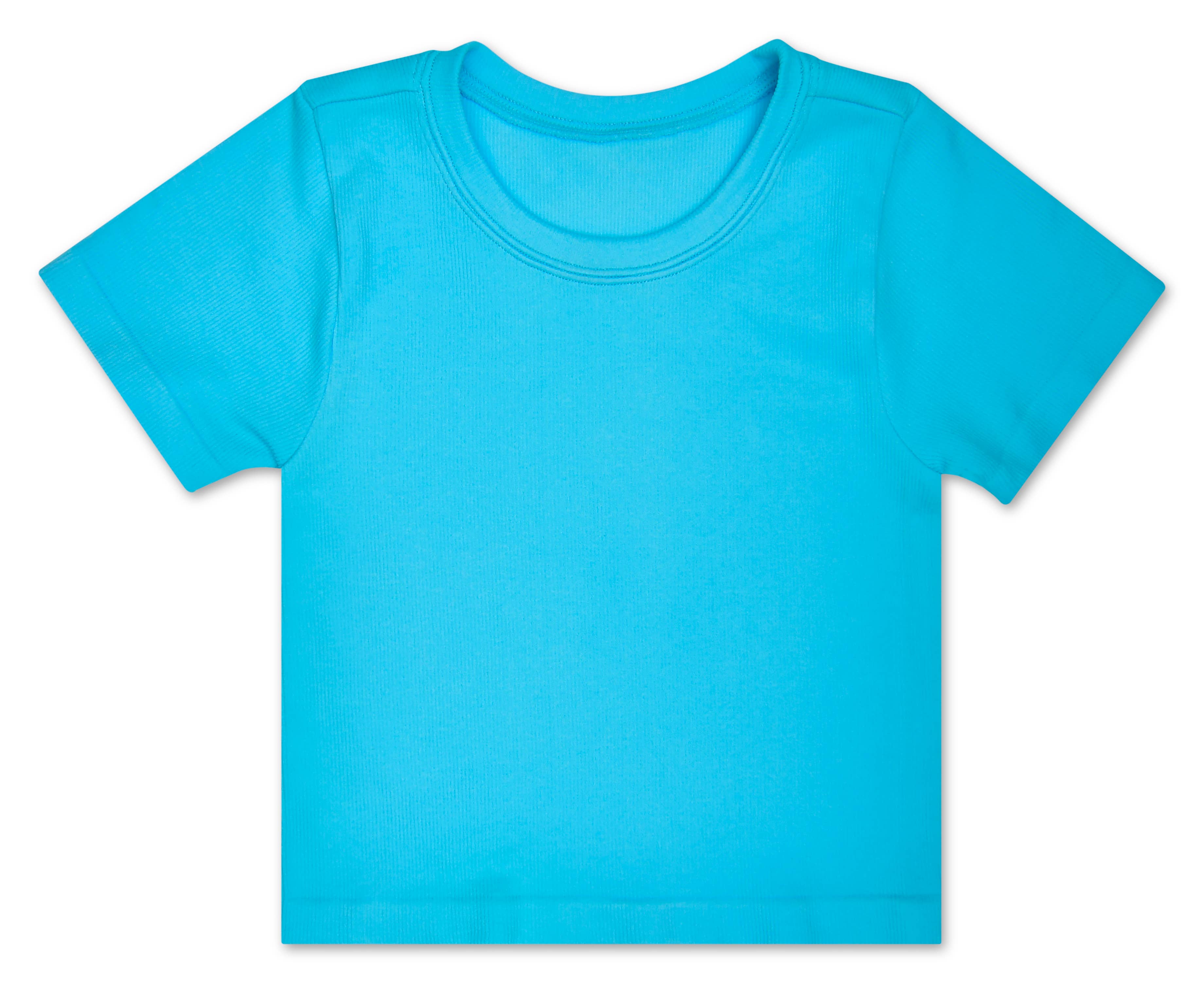 TURQUOISE RIBBED SHORT SLEEVE SHIRT