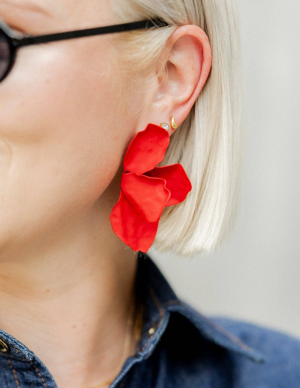 Eden Statement Earrings - Red