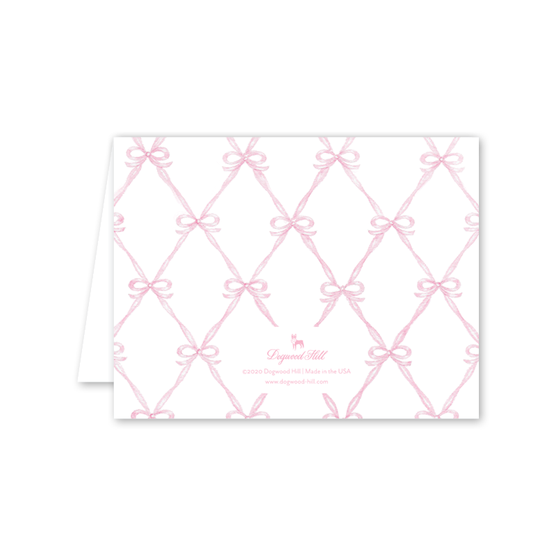 Rattle and Bow Pink: Single Card