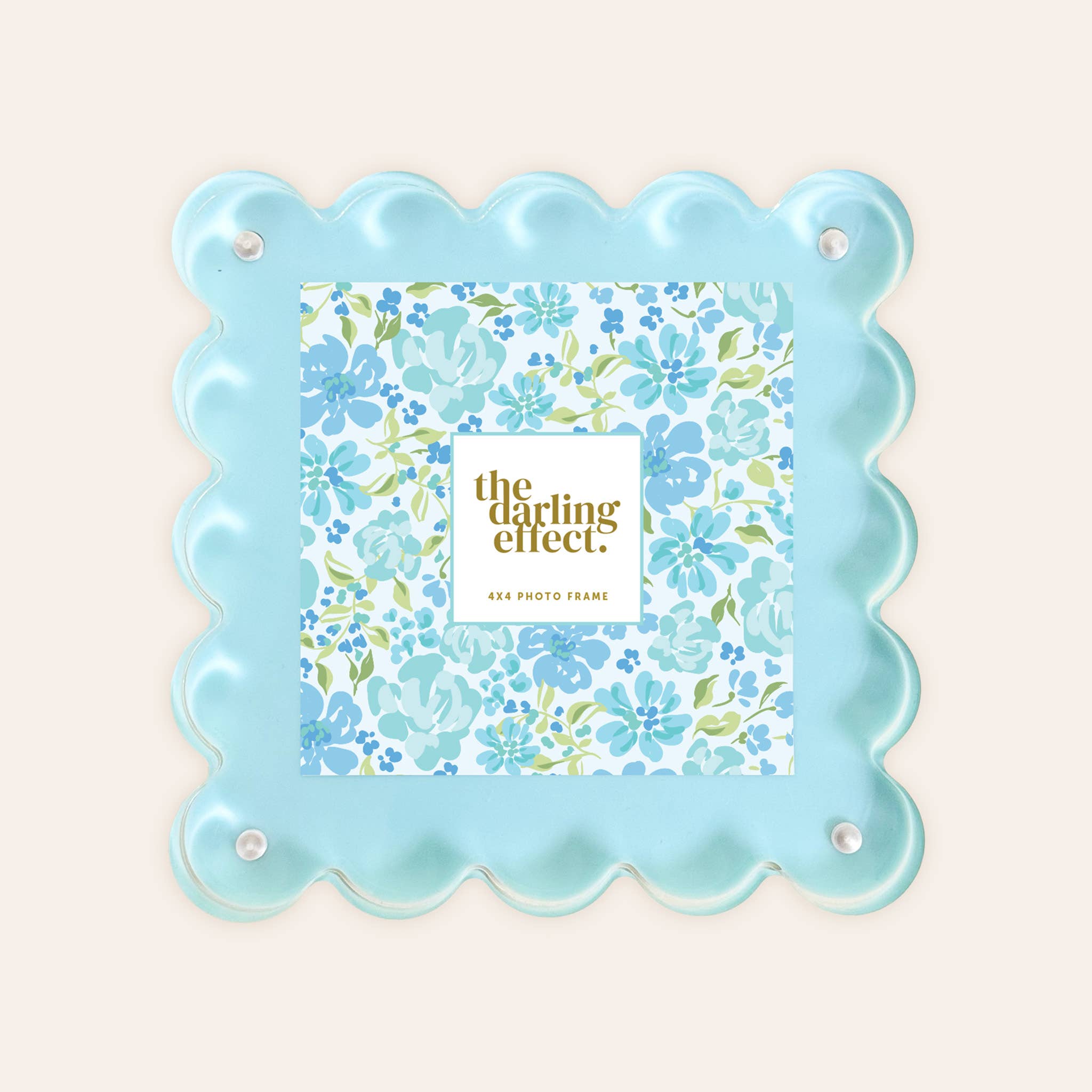Blue Square Scalloped Acrylic Frame