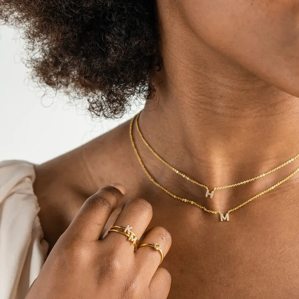 Dainty Shiny Initial Necklace