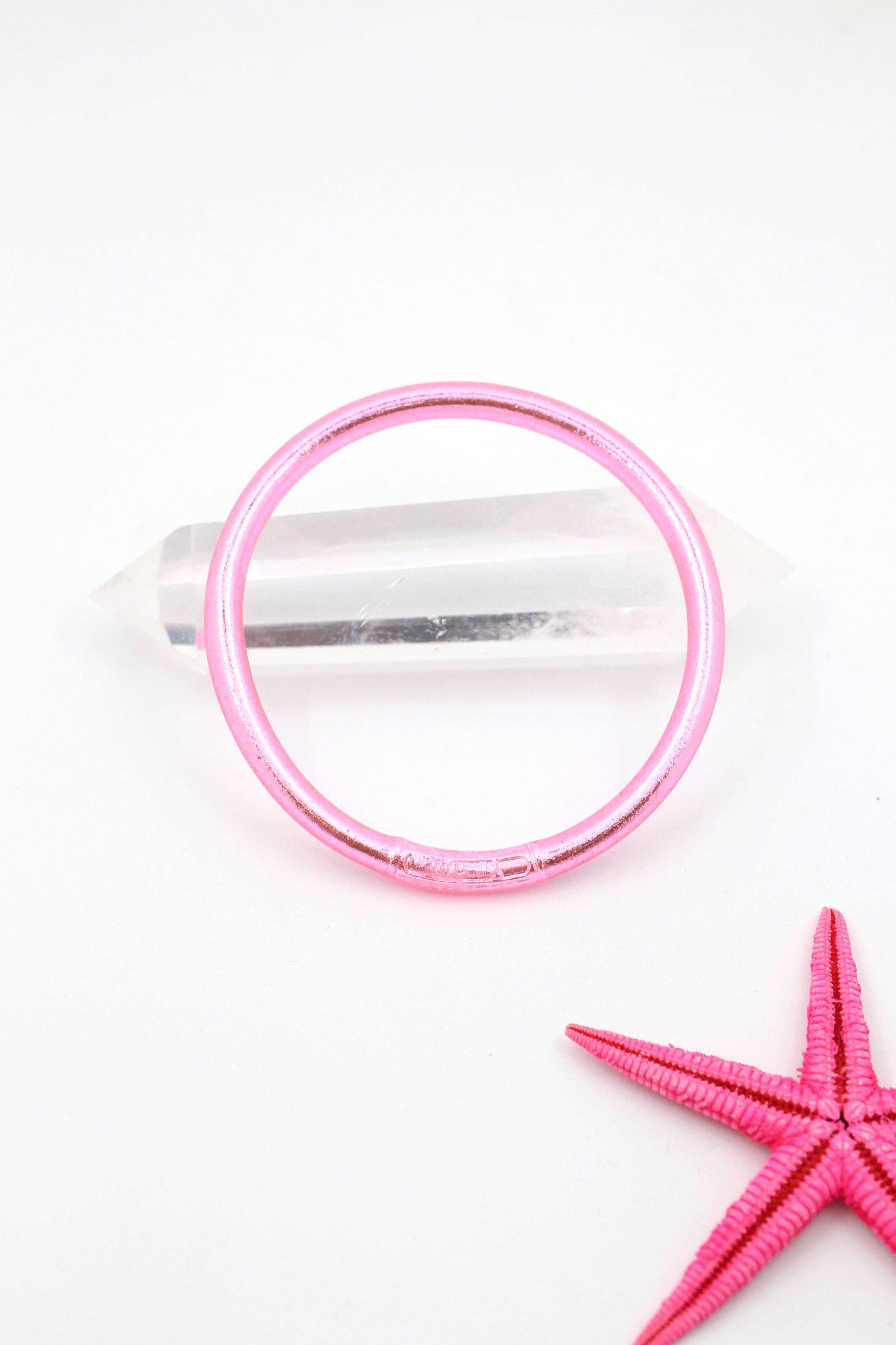 Single Rainbow Thai Buddhist Temple Bracelet Bangle / Bubblegum