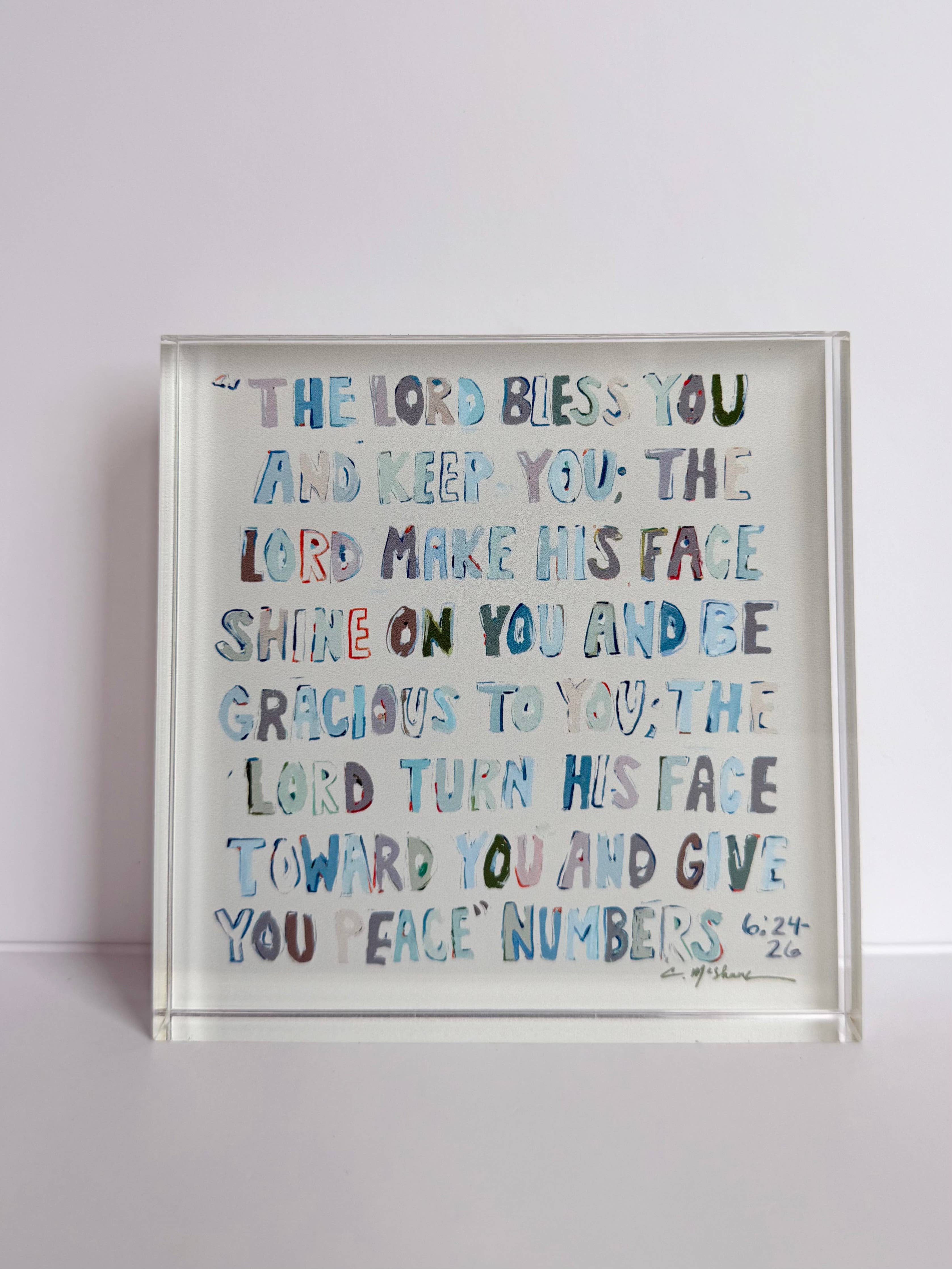 Numbers 6:24-26 Neutral acrylic | Large Shelfie