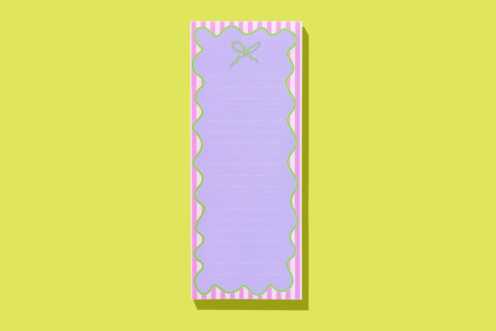 List Pad w/ Magnet - Green Ribbon + Bow - 100 Sheets