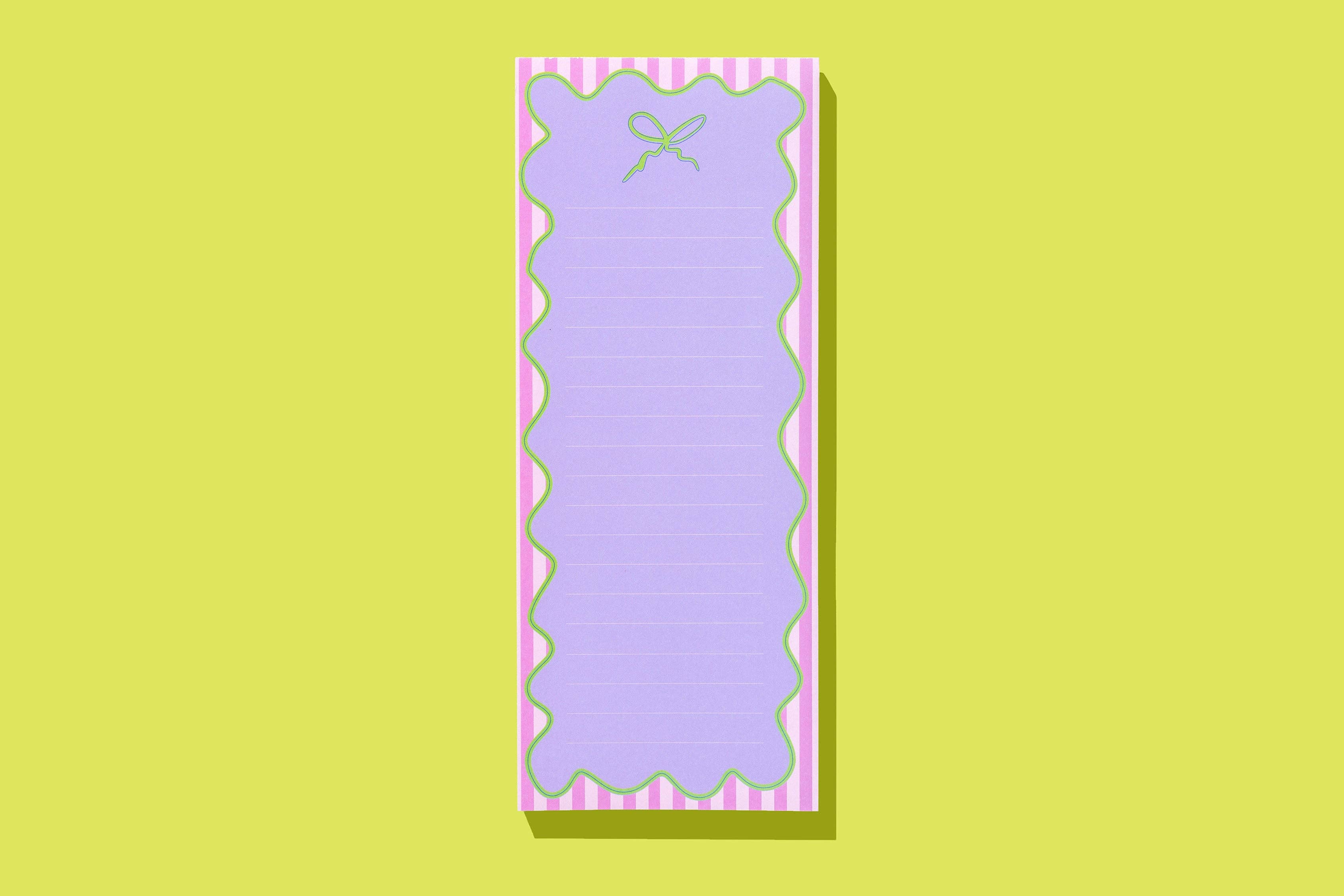 List Pad w/ Magnet - Green Ribbon + Bow - 100 Sheets
