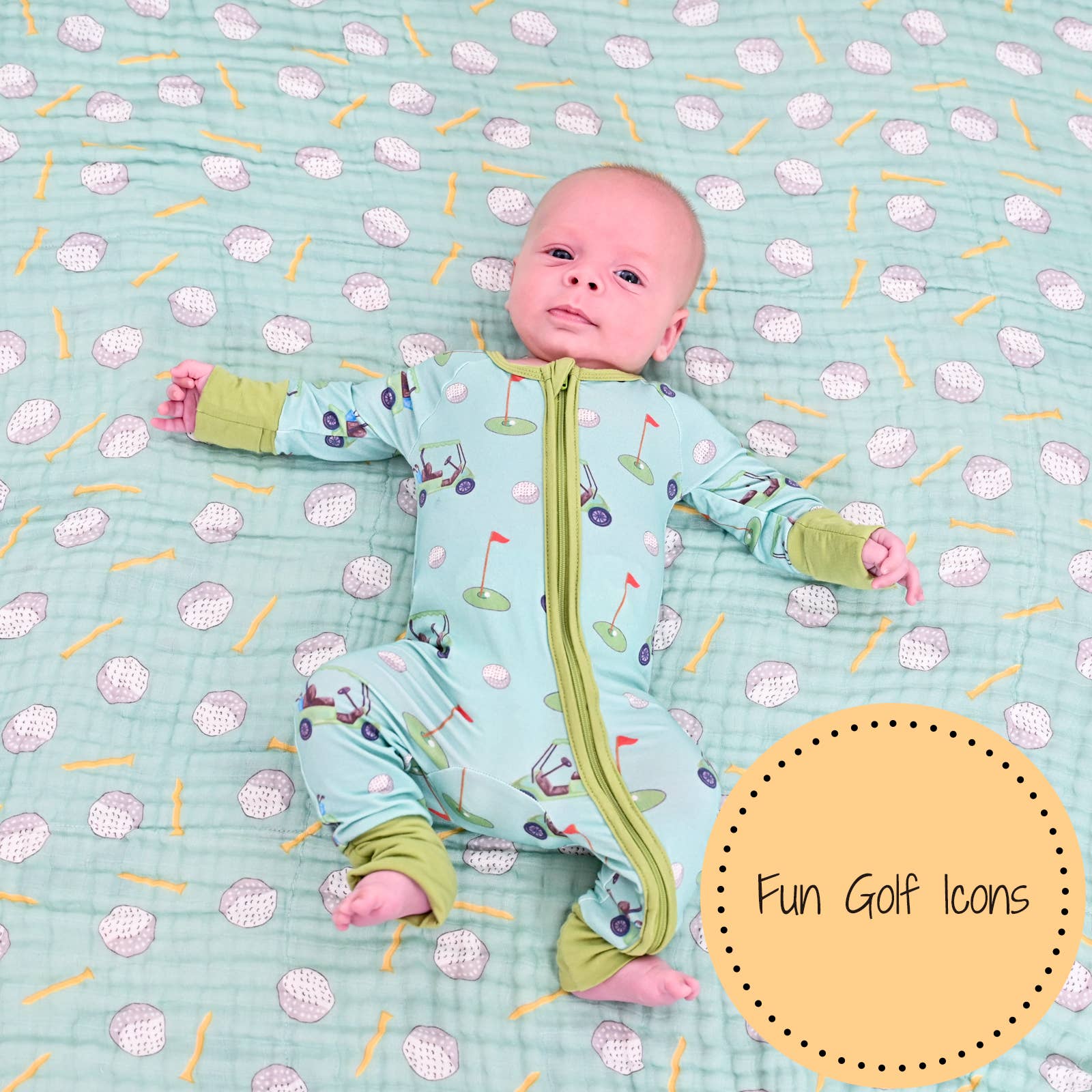 Hole In One Golf Baby Muslin Swaddle Blanket