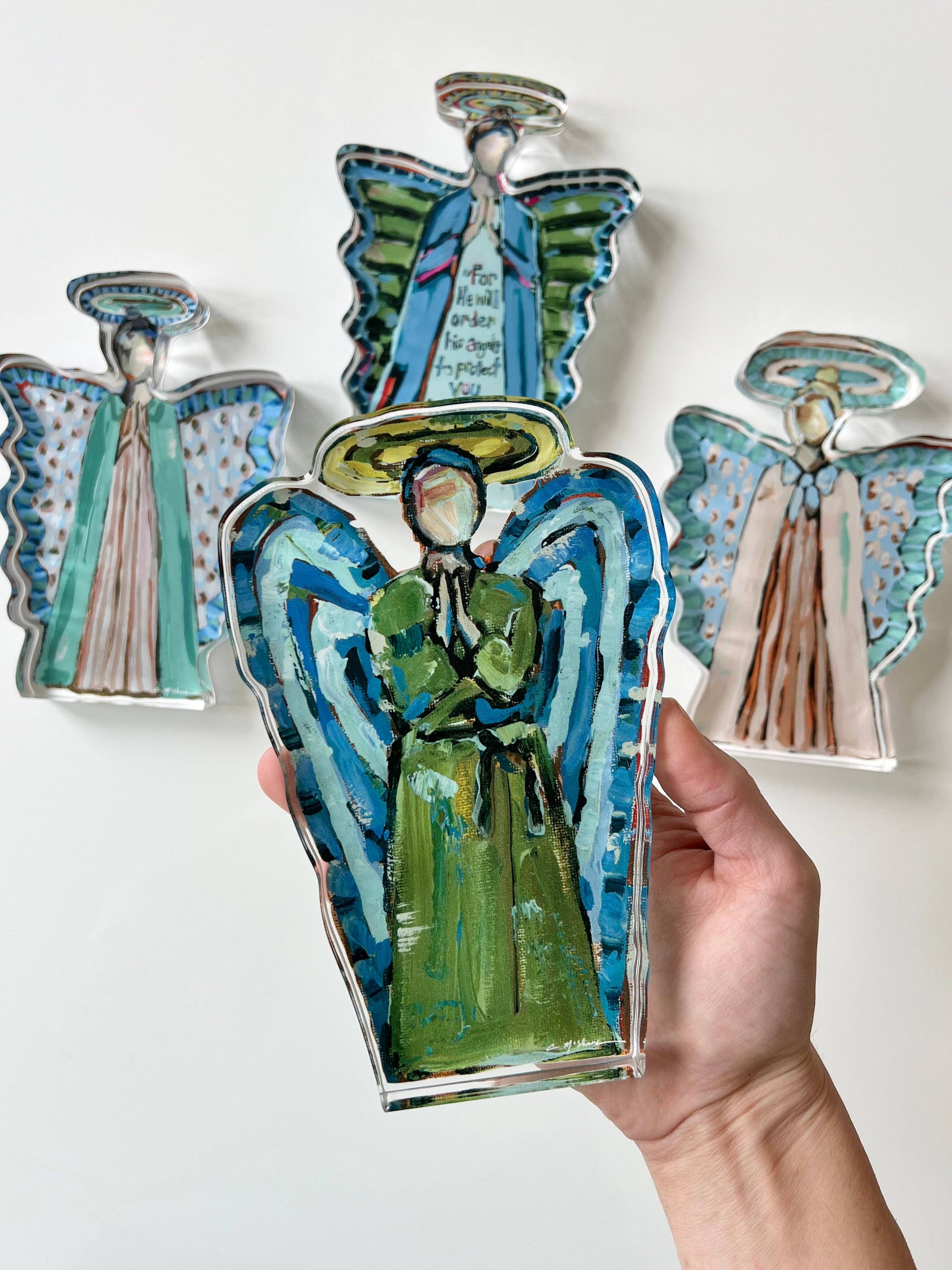 Blue and Green Heavenly Angel Small Acrylic Shelfie