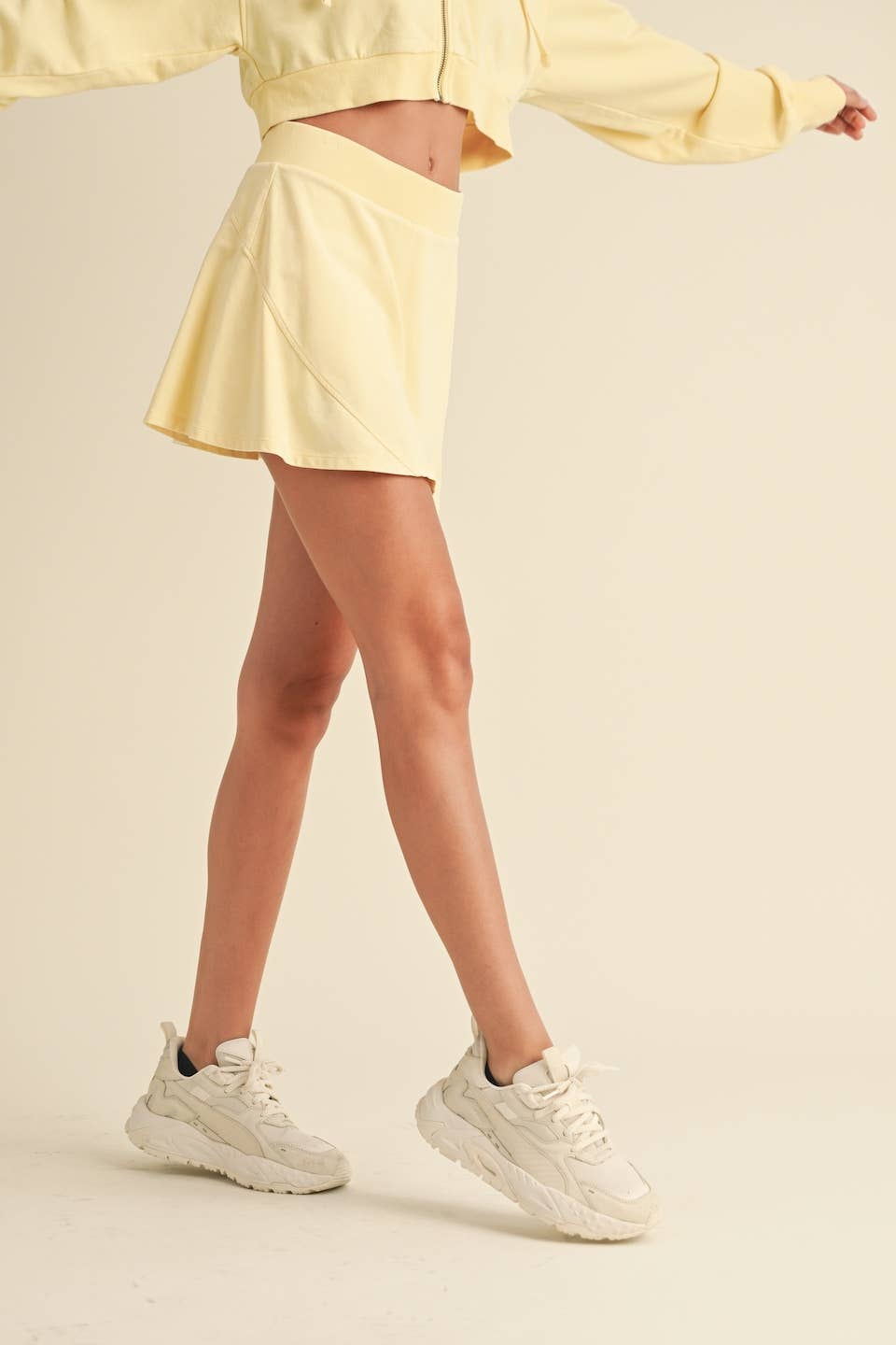 Mineral Wash Skort Set | Butter Yellow