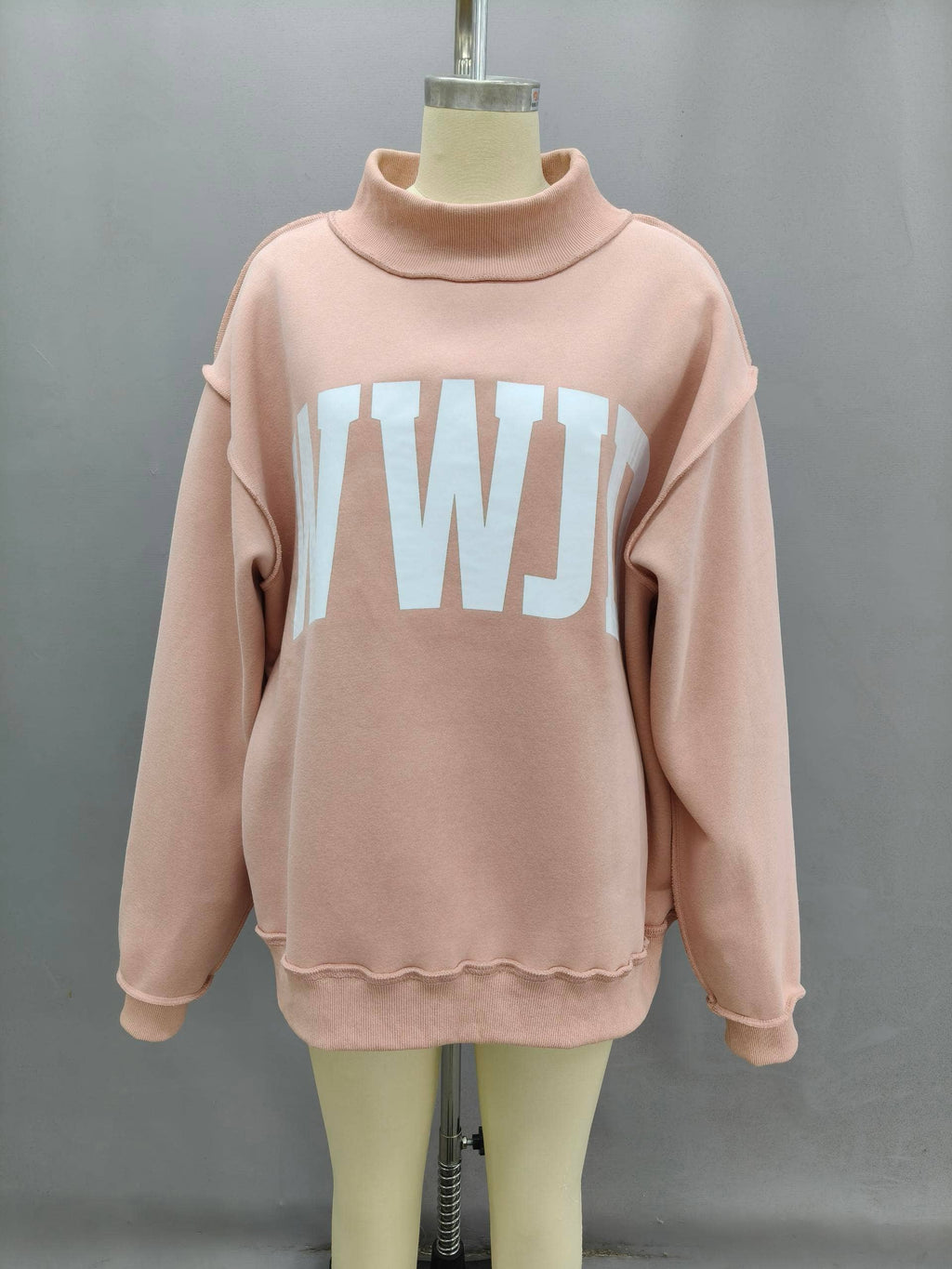 'WWJD & AMEN' Reversible Mock Neck Sweatshirt