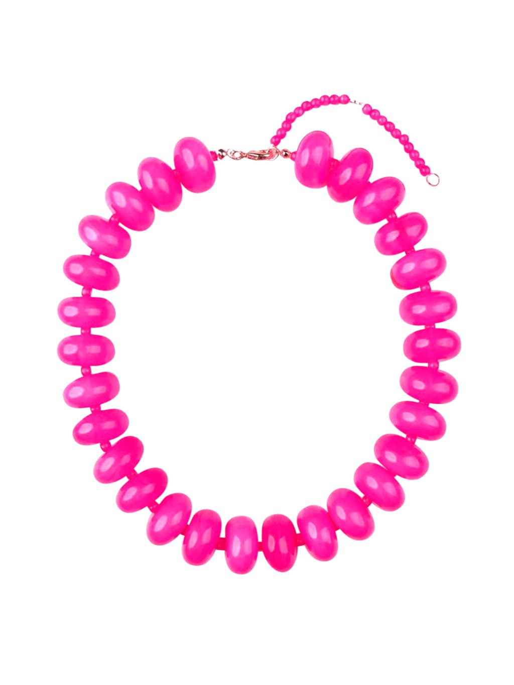 Bailey Chunky Beaded Necklace | Hot Pink
