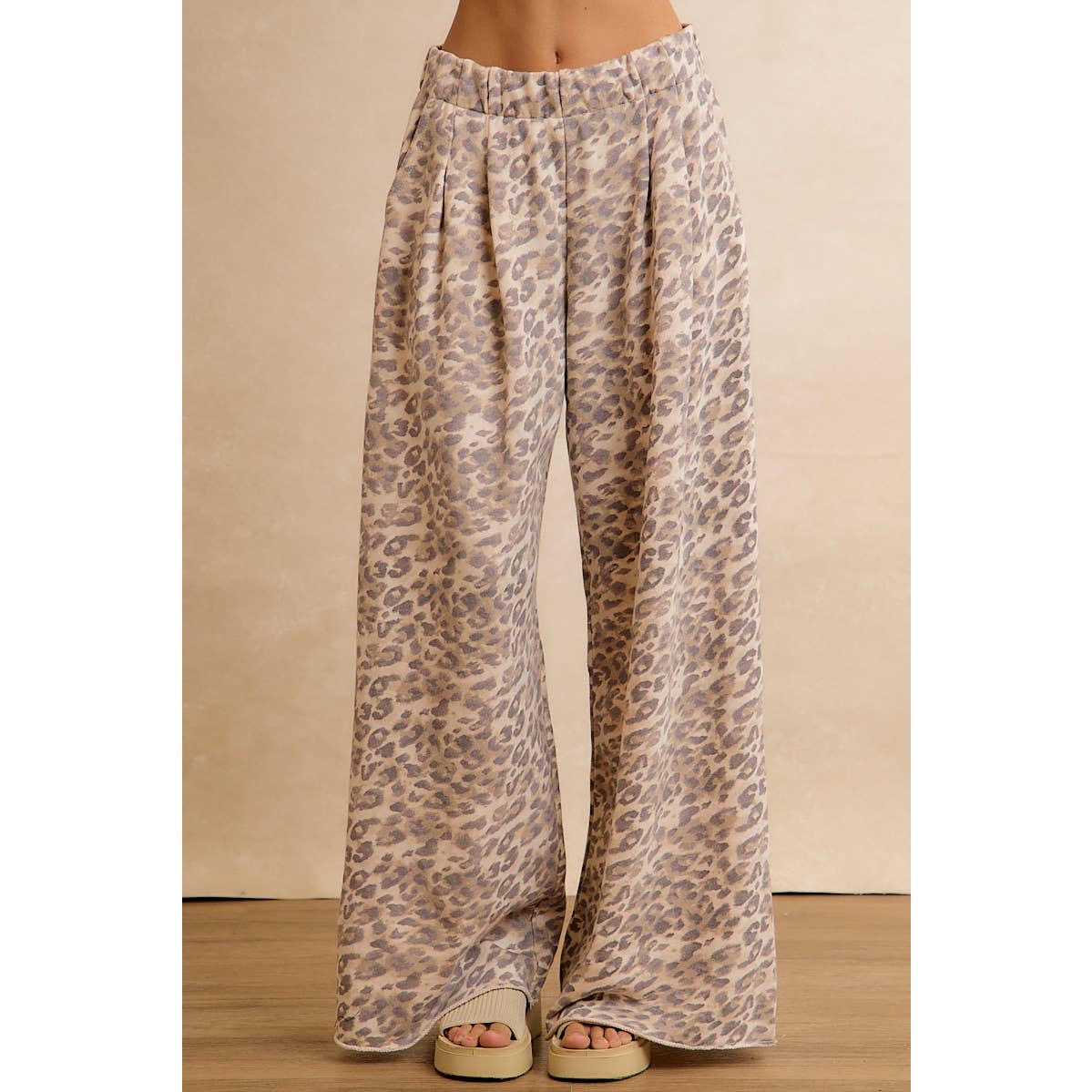 LEOPARD PRINT FULL LENGTH WIDE LEG LOUNGE PANT