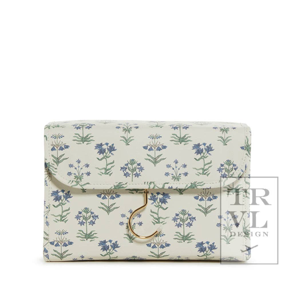 Luxe Hanging Toiletry Case  Provence With Green Pinstripe