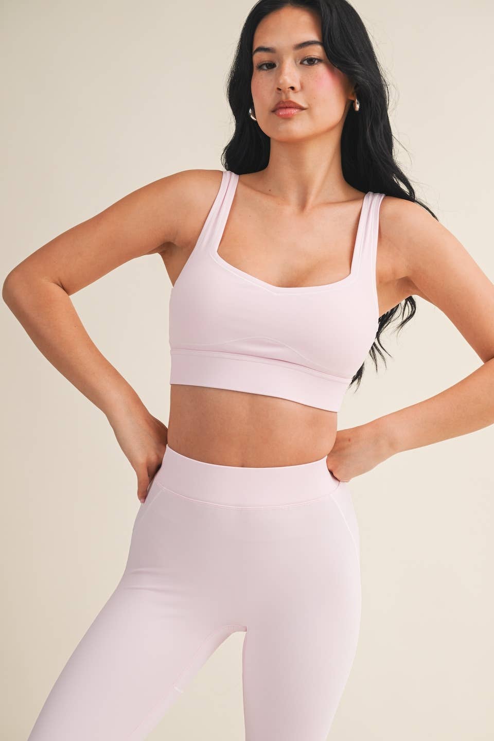 Contrast Trim Sports Bra | Black