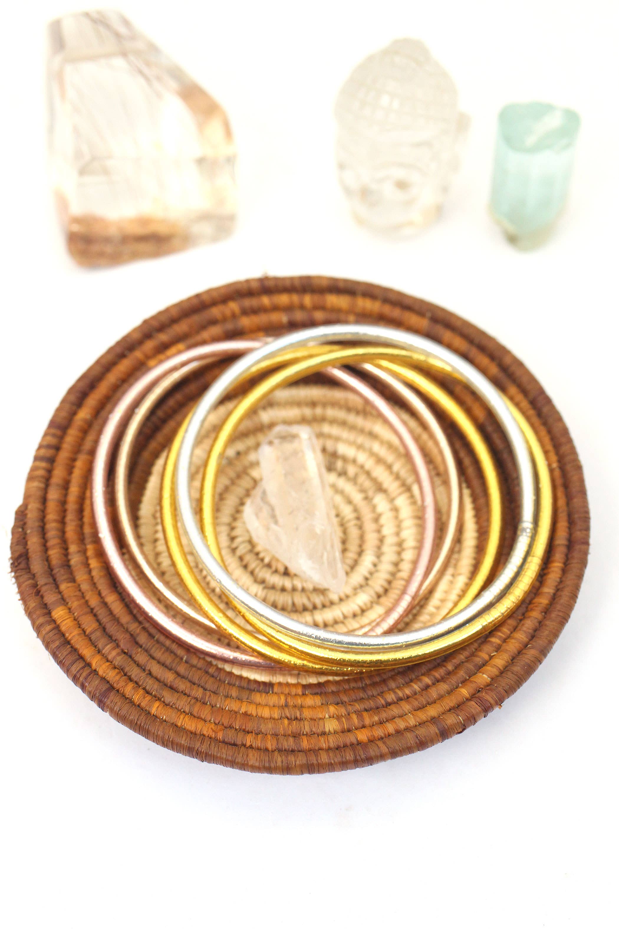 Gold Thin Thai Buddhist Temple Bracelet Bangle