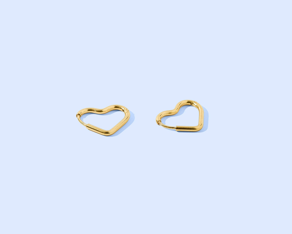 Josephine Huggie Earrings | Gold-Plated Hearts