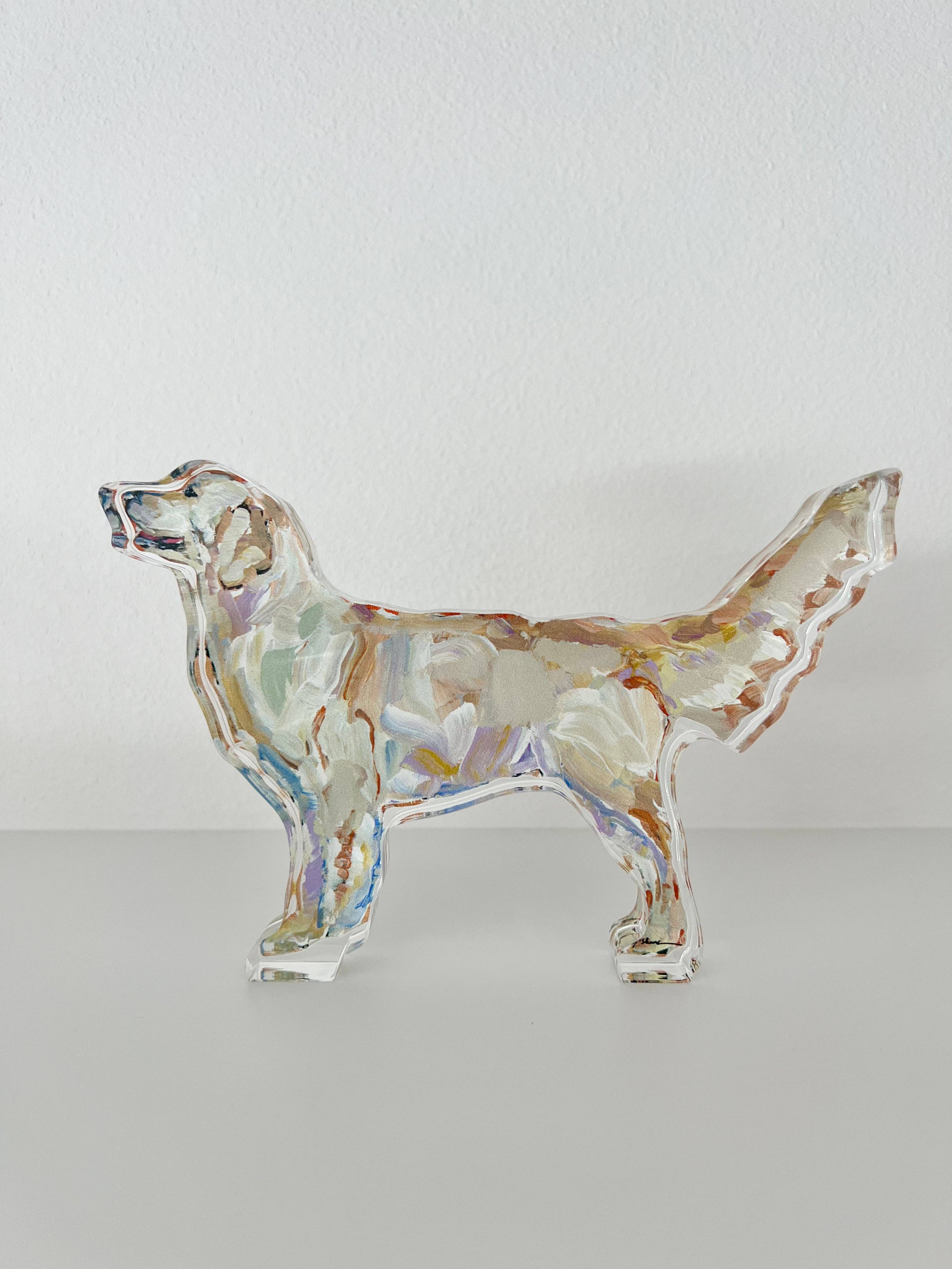 Light Golden Retriever Acrylic Shelfie