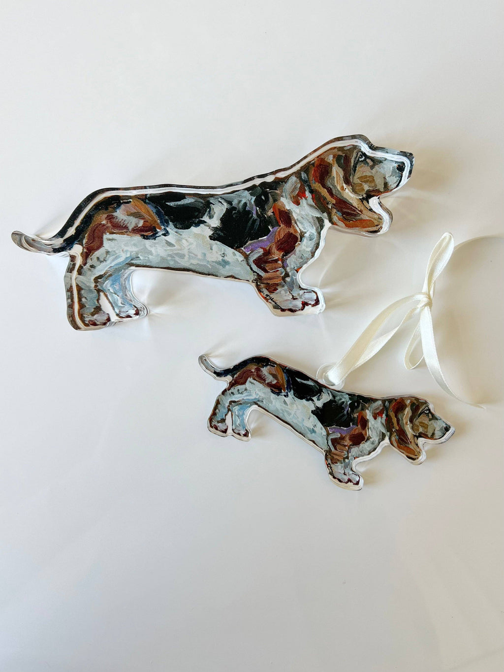 Tri-Color Basset Hound Acrylic Ornament