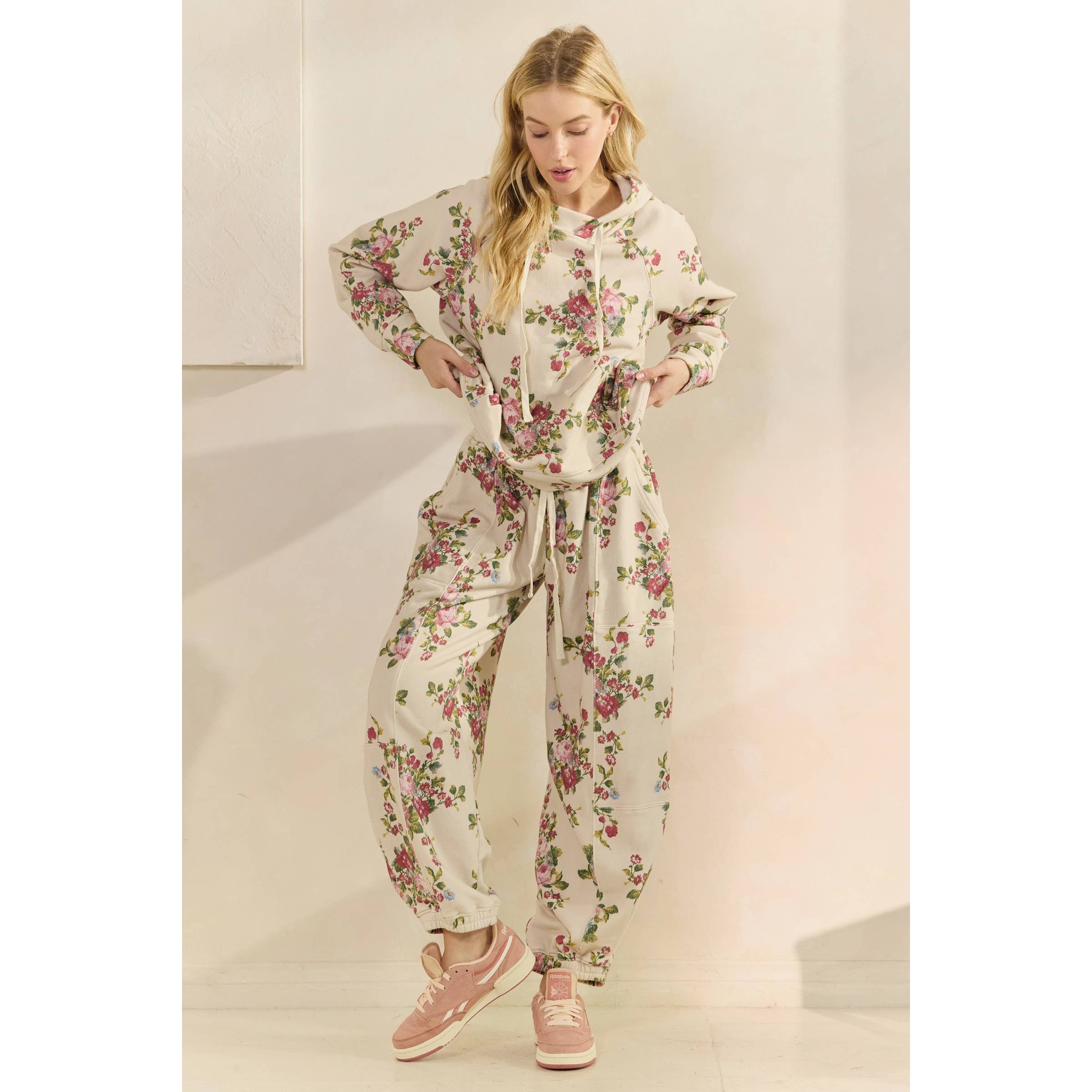 Floral Printed French Terry Set