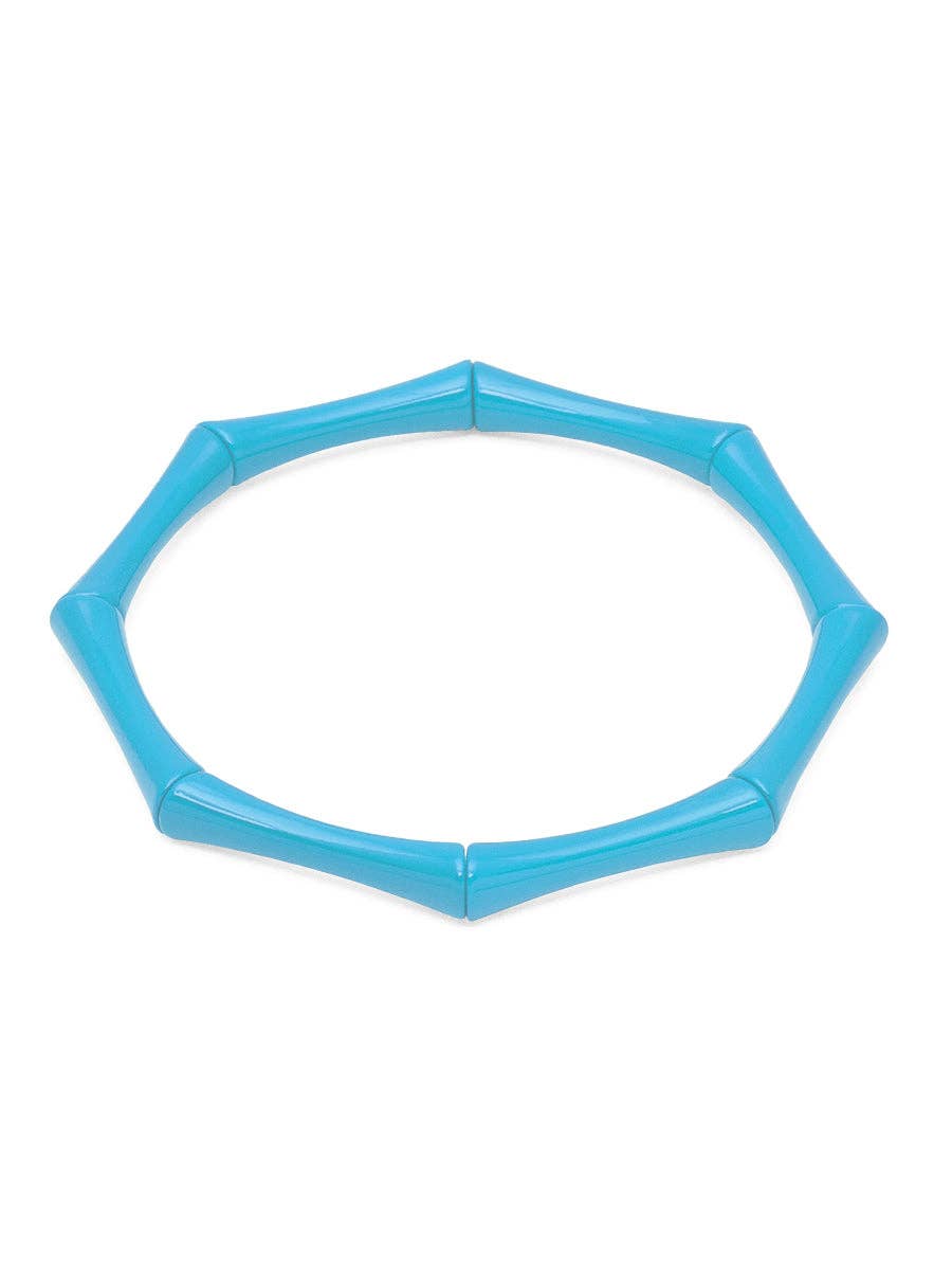 Enamel Bamboo-Style Stretch Bracelet / BRIGHT BLUE