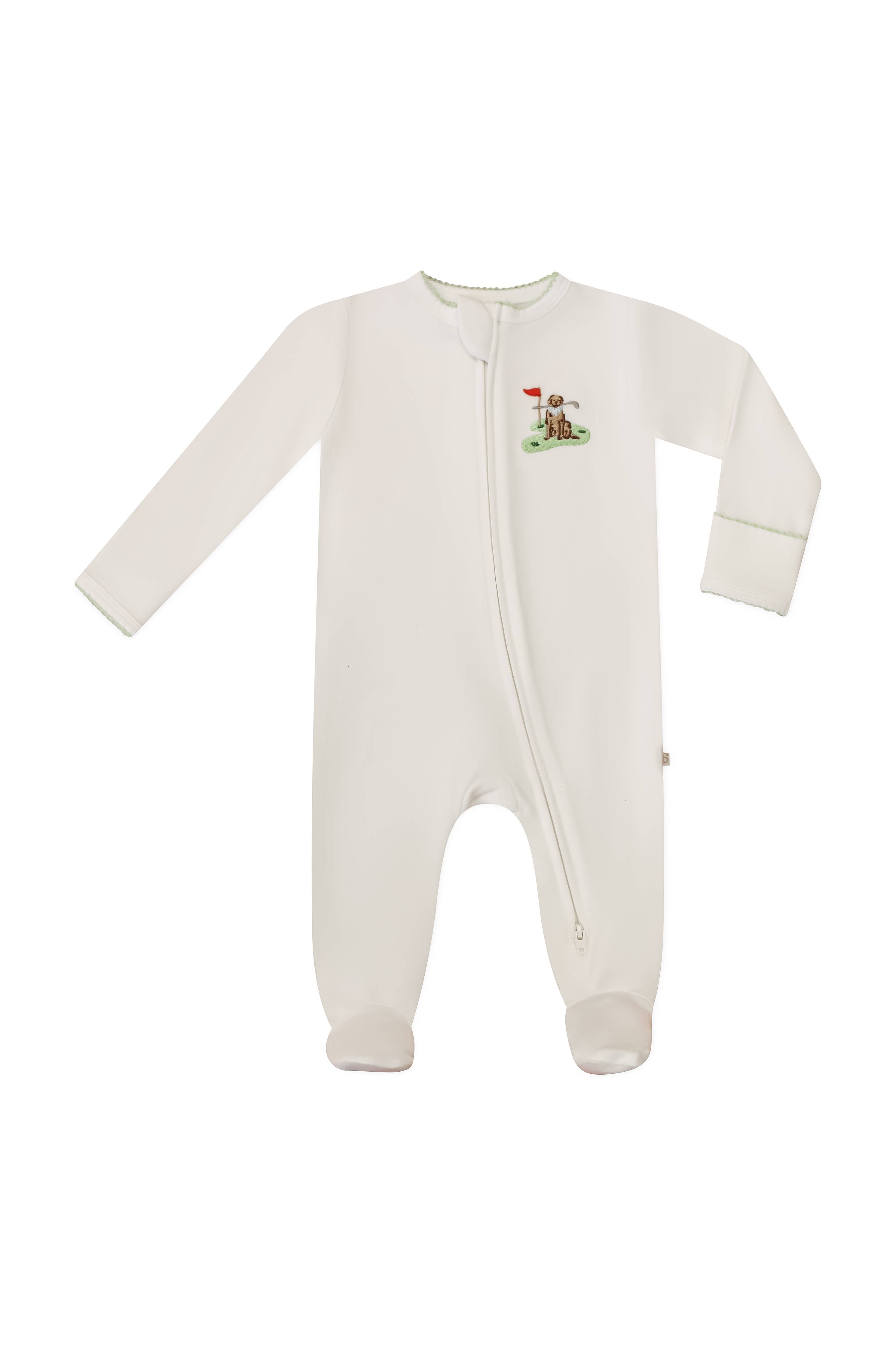 Pip Embroidered Zip Romper | Barks & Birdies