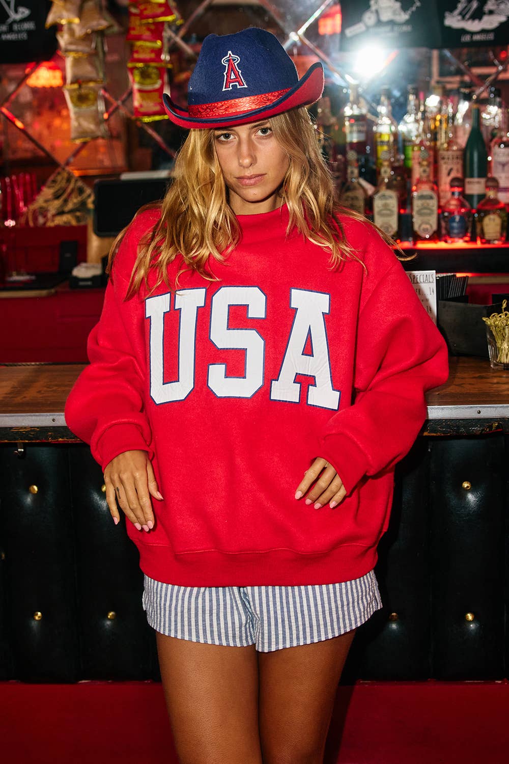 USA & FLAG Reversible MockNeck Sweatshirt | Navy