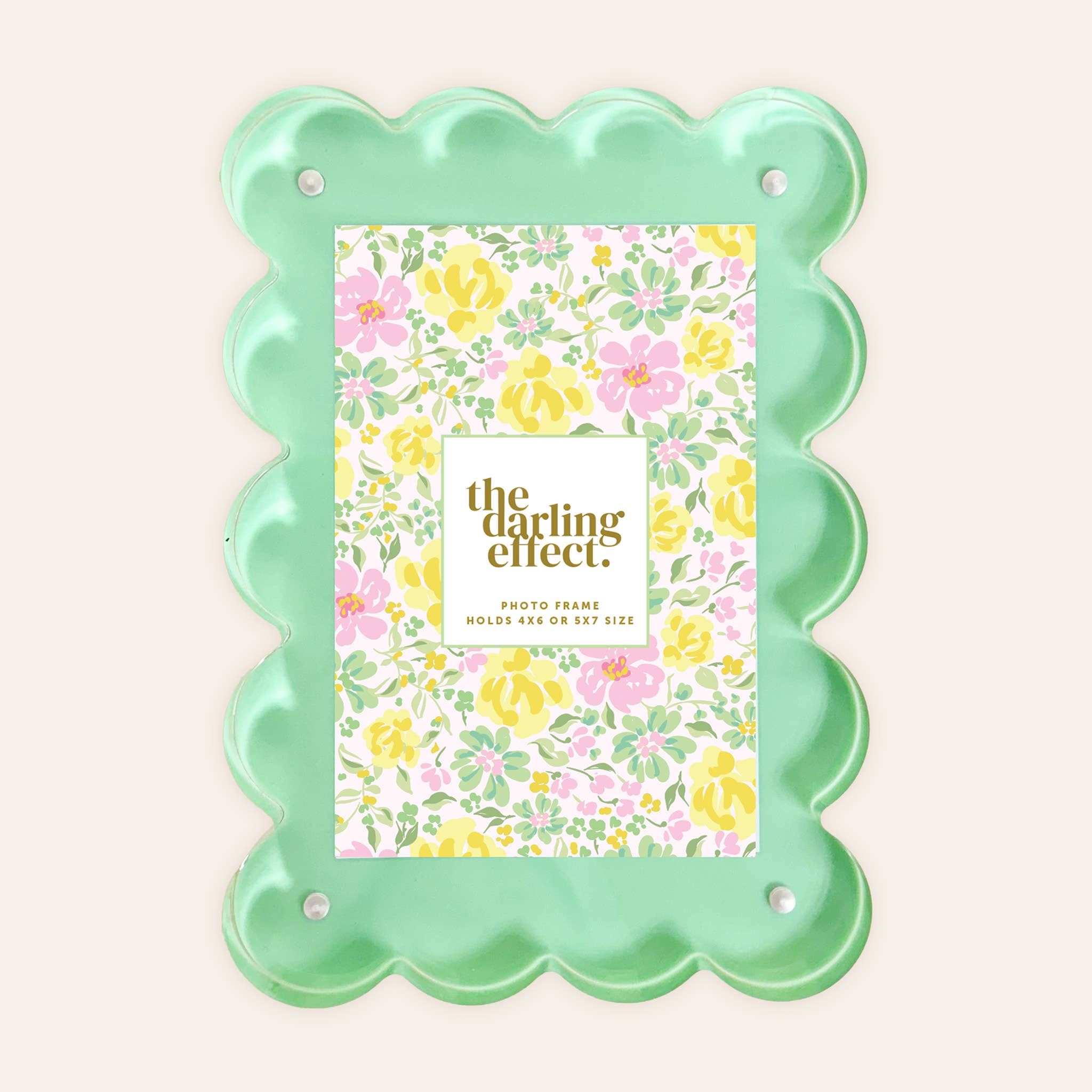 Green Rectangle Scalloped Acrylic Frame
