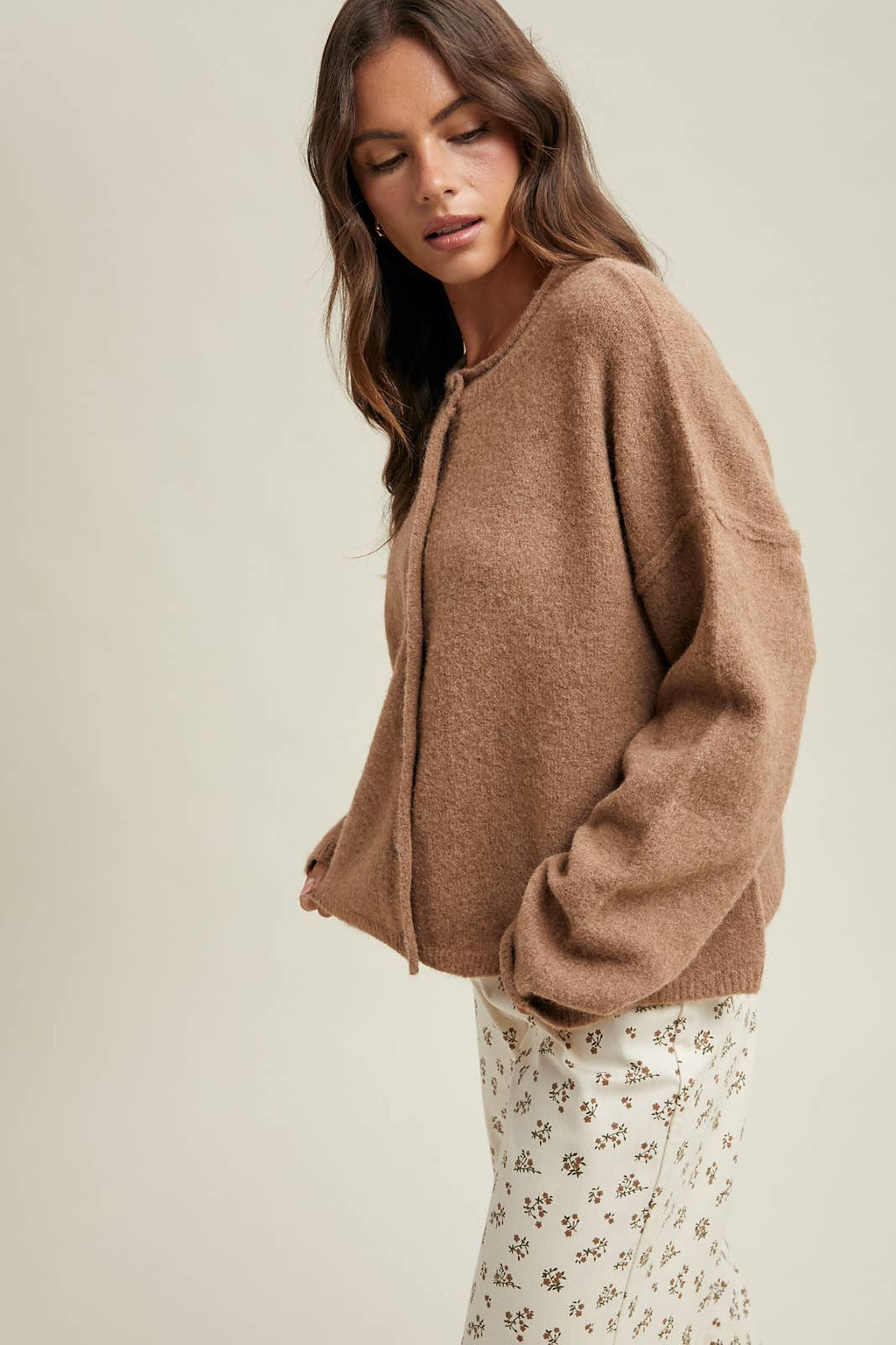 Mocha Cozy Button Sweater