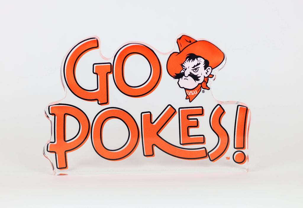 Go Pokes Acrylic Shelfie | Oklahoma State Decor | OSU Art