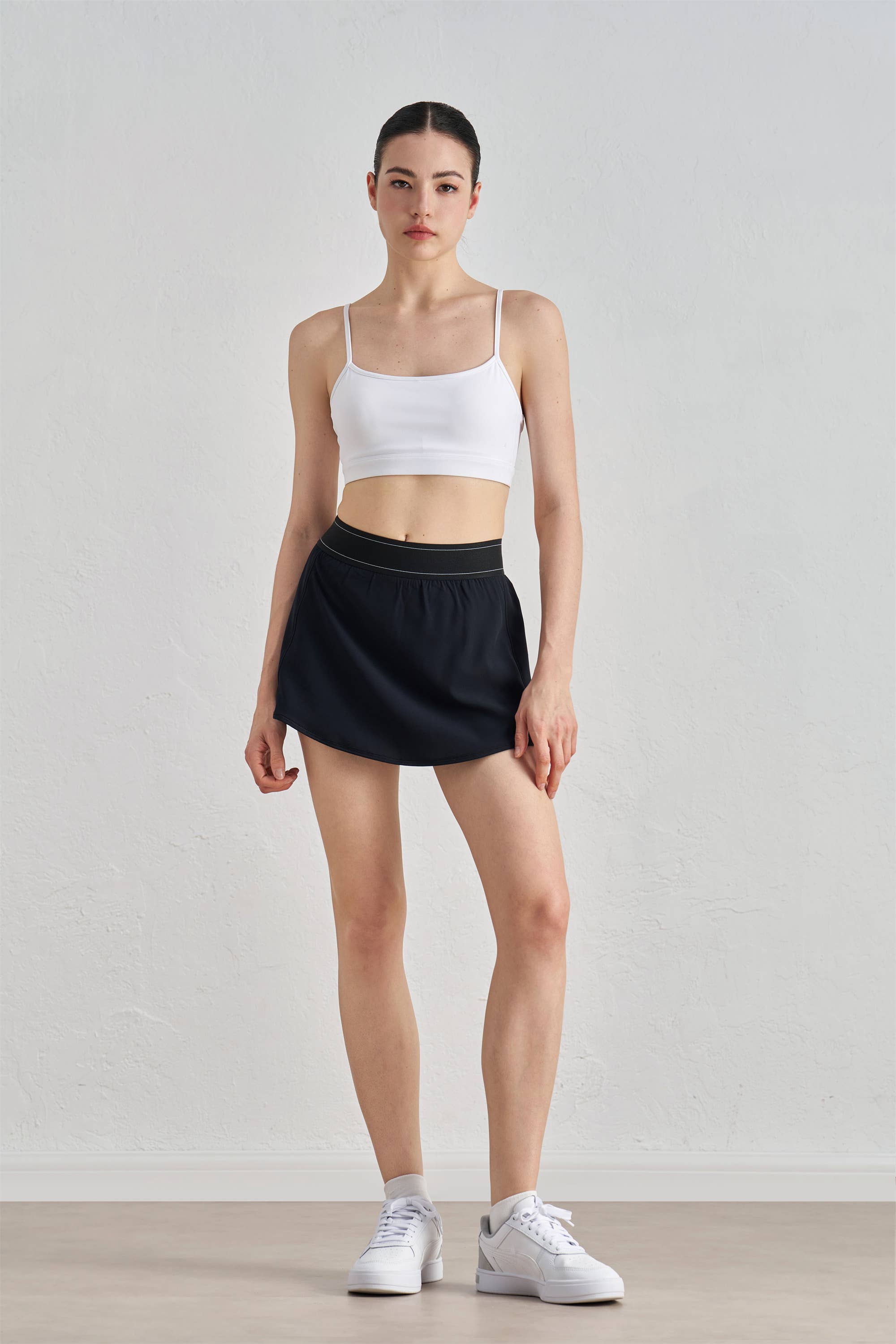 Blair Contrast Waistband Active Skirt: Echo Blue