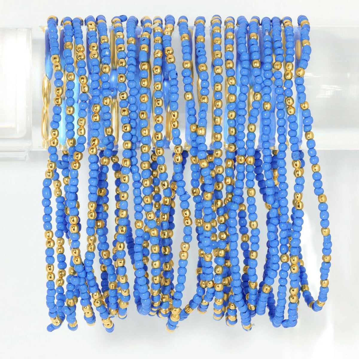 Stretch Seed Bead Solid Game Day Bracelets | Blue