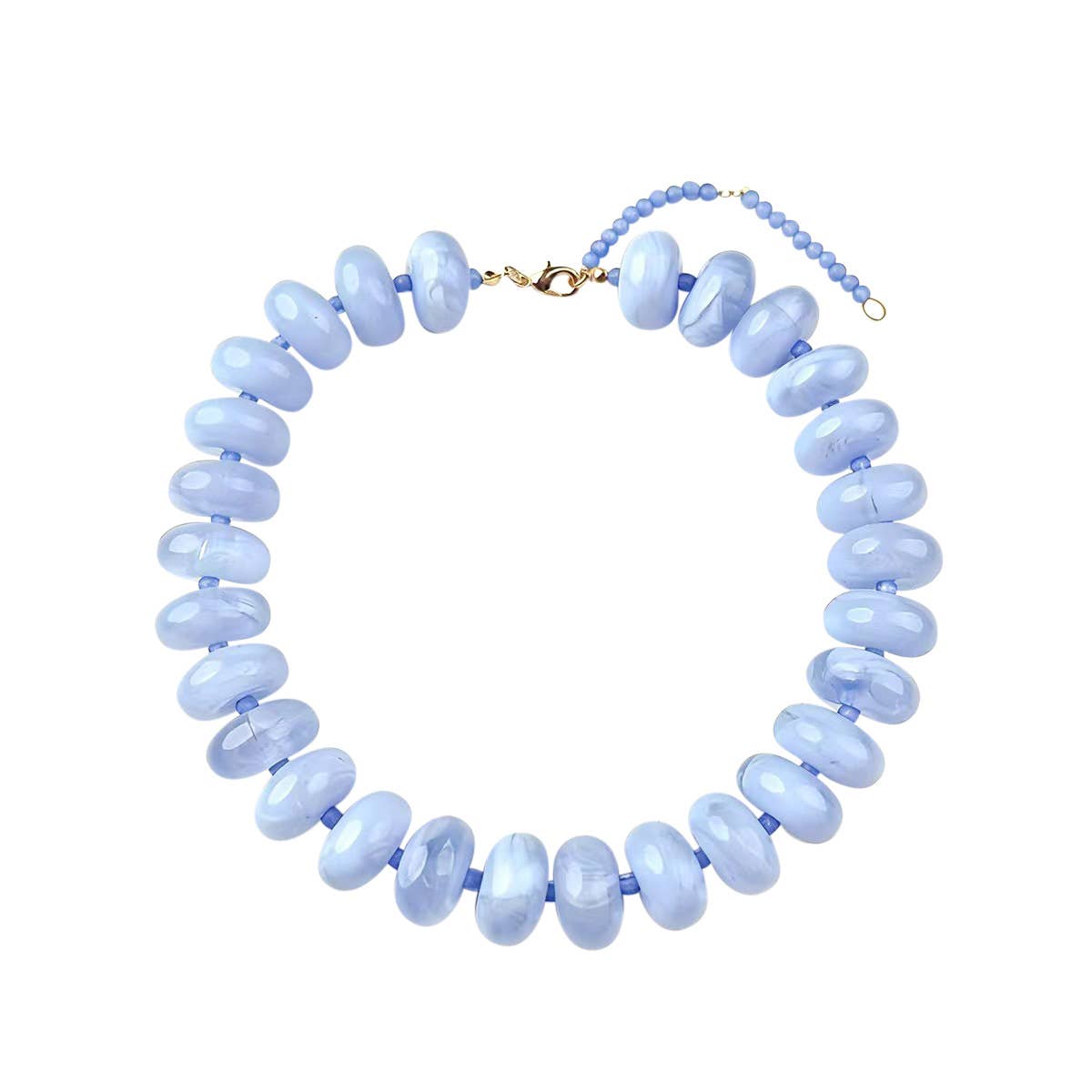 Bailey Chunky Beaded Necklace | Light Blue