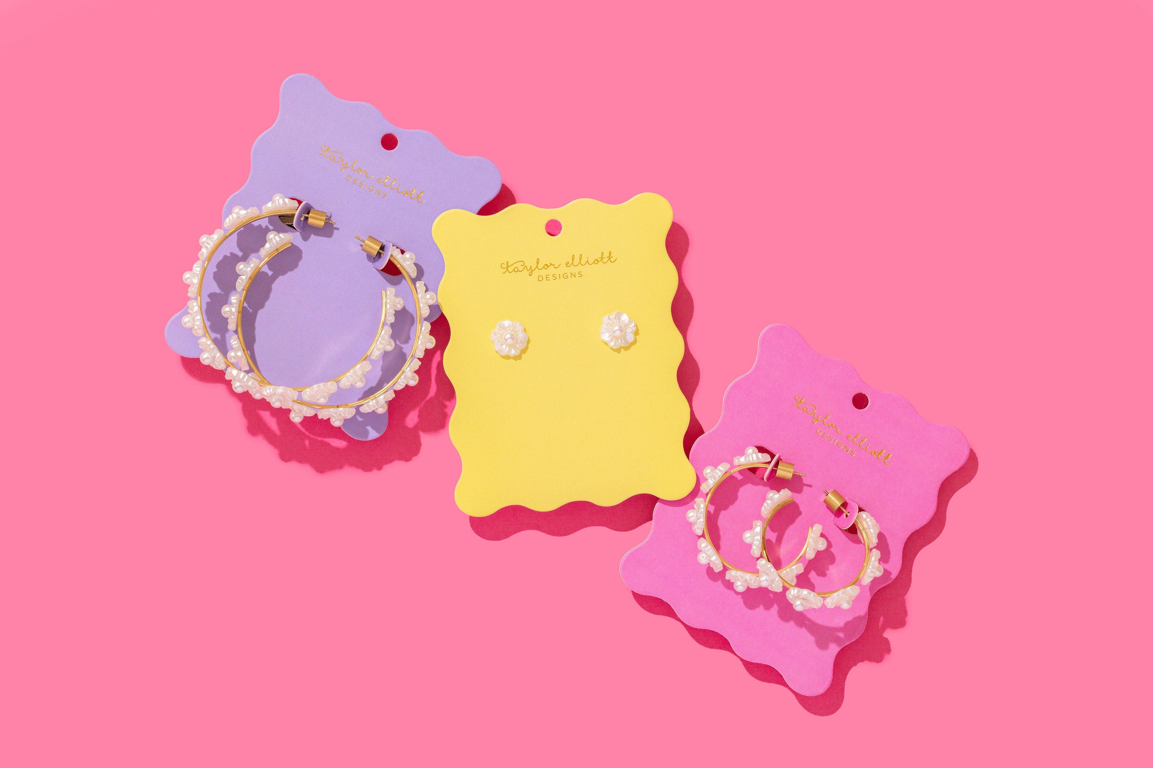 Amelia Pearl Flower Stud Earrings