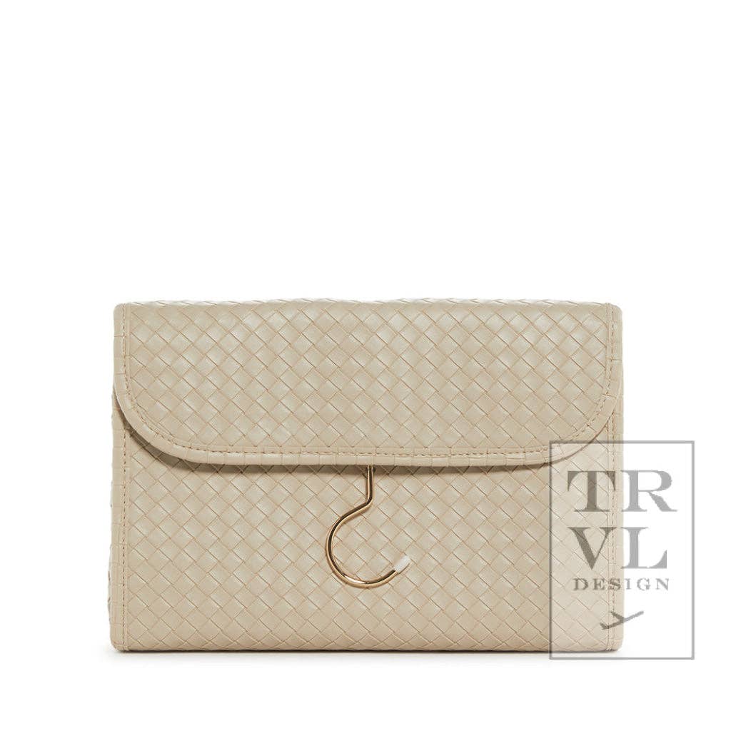 Luxe Hanging Toiletry Case - Woven Bisque: Bisque