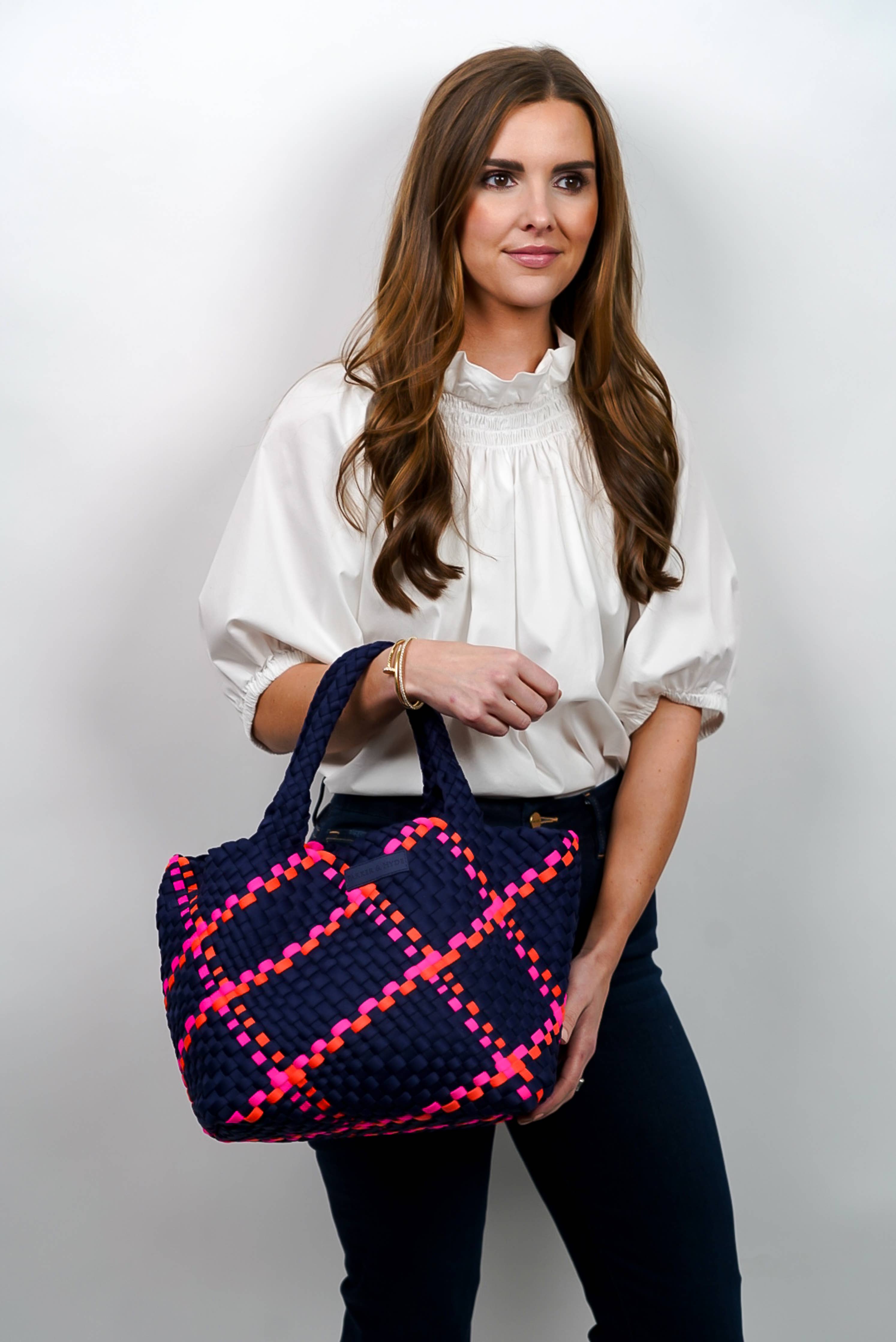 Navy Multi Woven Tote