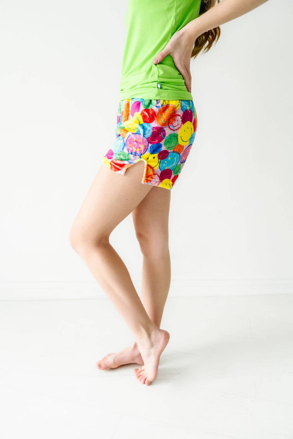 Neon Smiles Plush Shorties