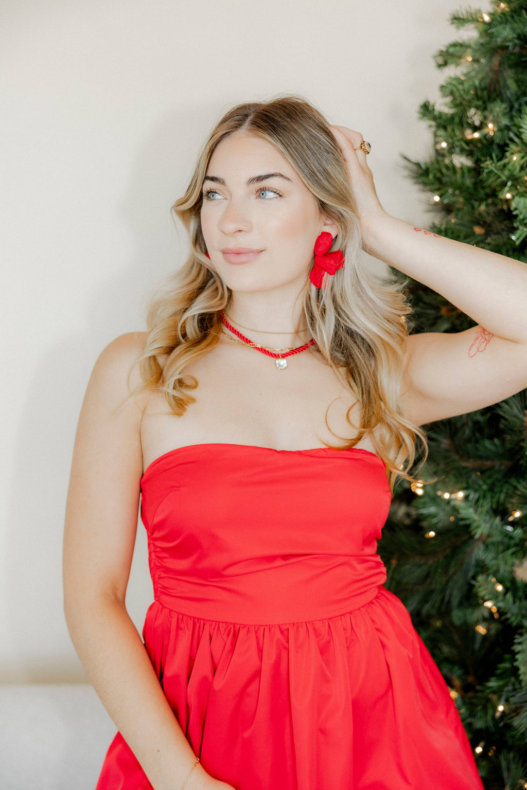 Eden Statement Earrings - Red