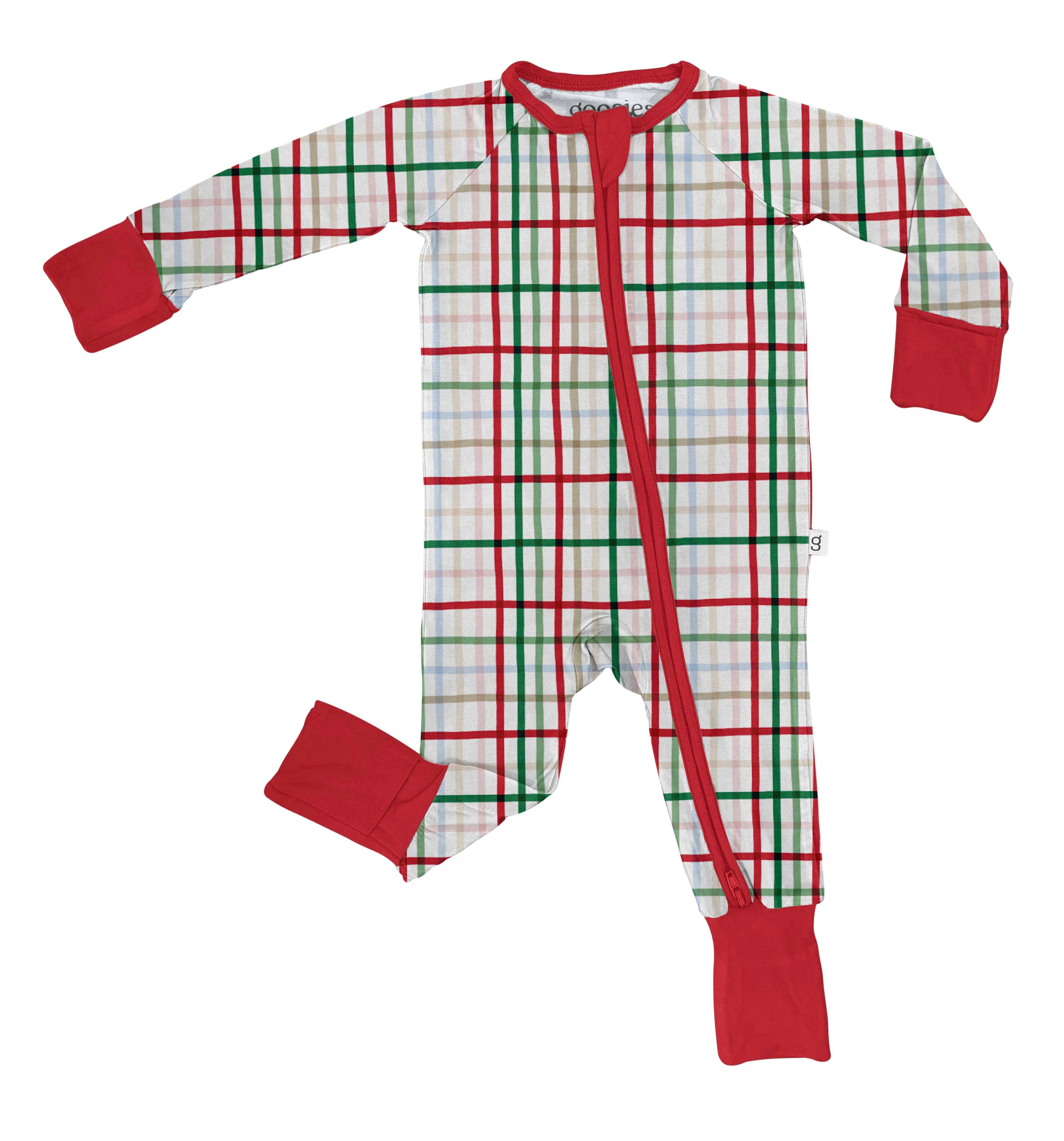 Festive Plaid  - Convertible Zip PJs