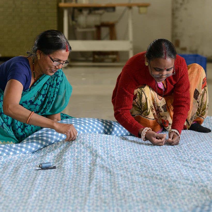 Quilted Tote Bag | Large Travel Bag | Pink Blue Tiger Print